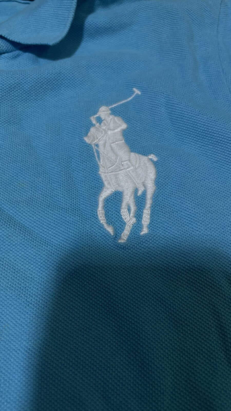 Ralph Lauren thrift polo shirt India close-up