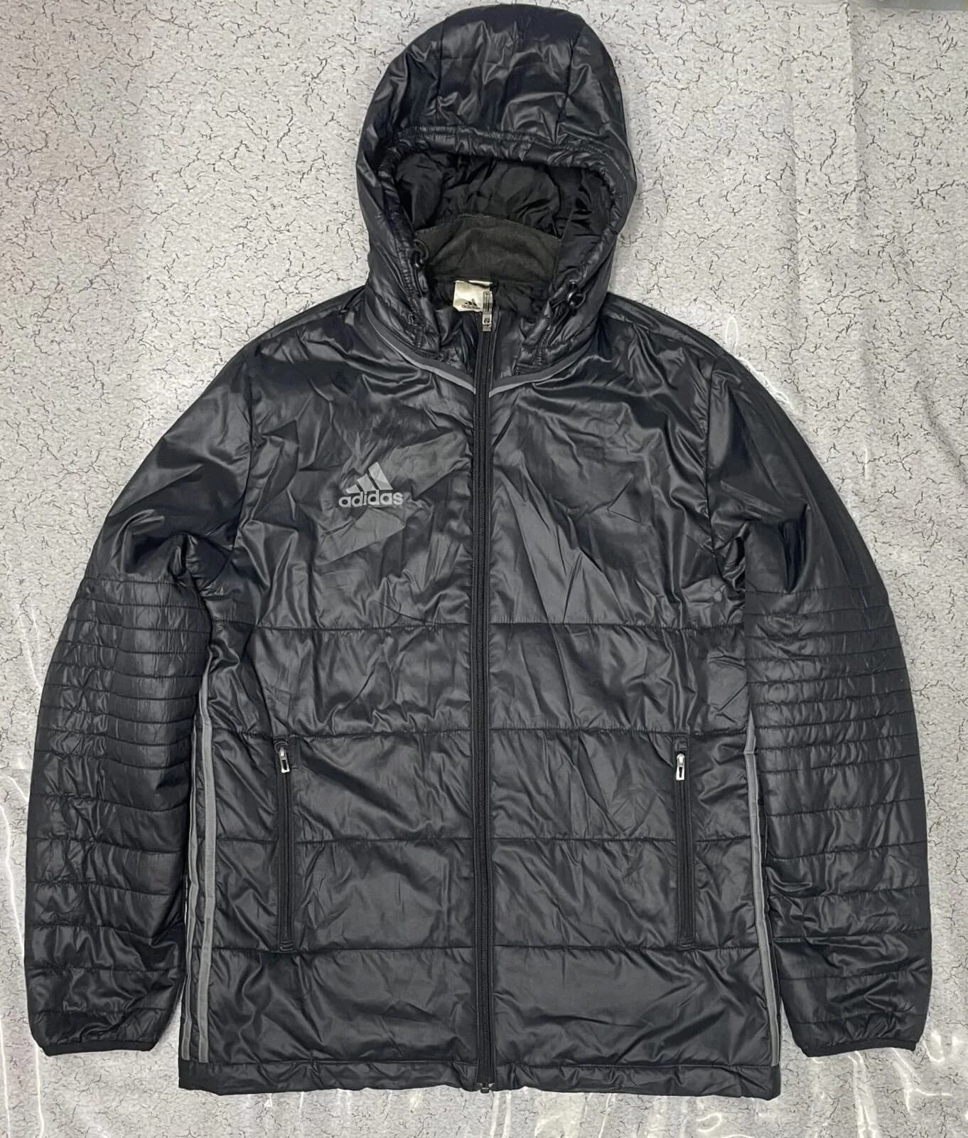 Adidas puffer primaloft hoodie winter jacket waterproof black size XL