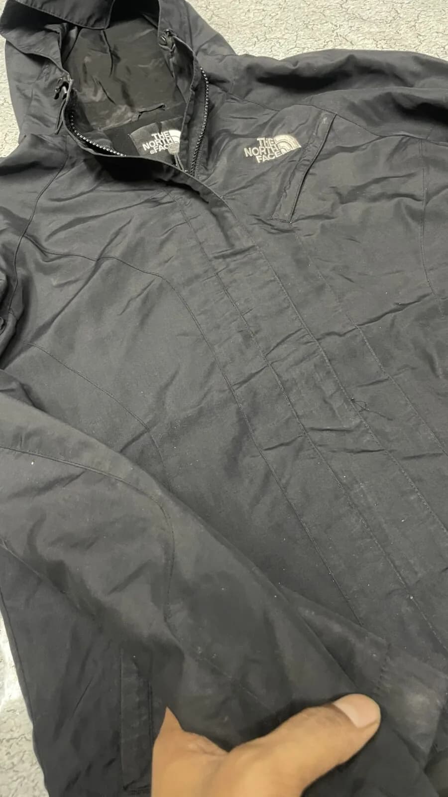 The North Face thrift waterproof jacket India back view