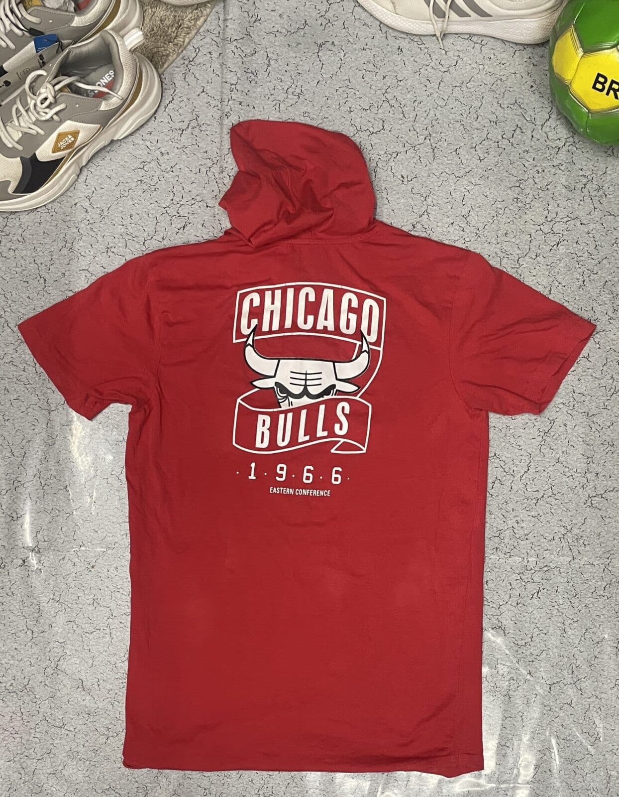 Branded thrift hoodie India close-up