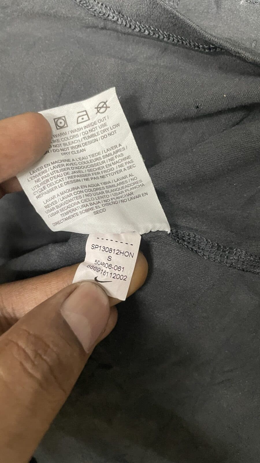 Nike Dri-FIT thrift t-shirt India close-up