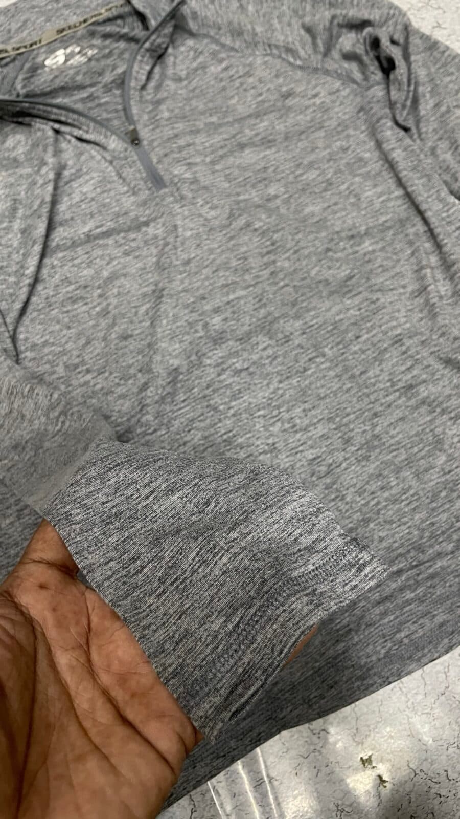Branded thrift t-shirt India close-up
