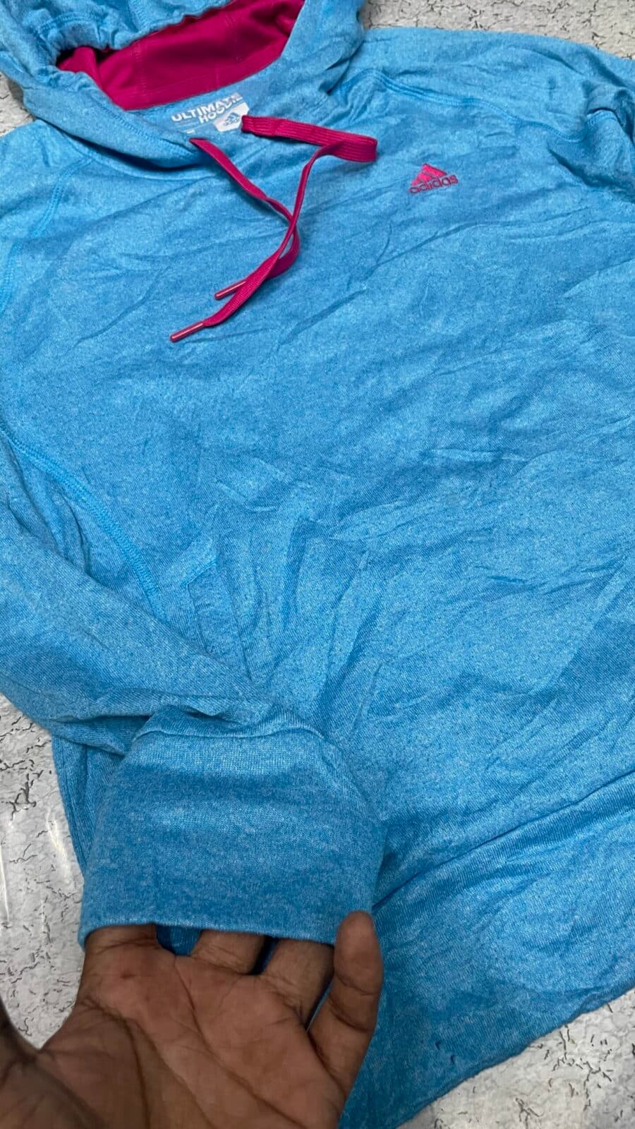 Adidas thrift hoodie India detail view