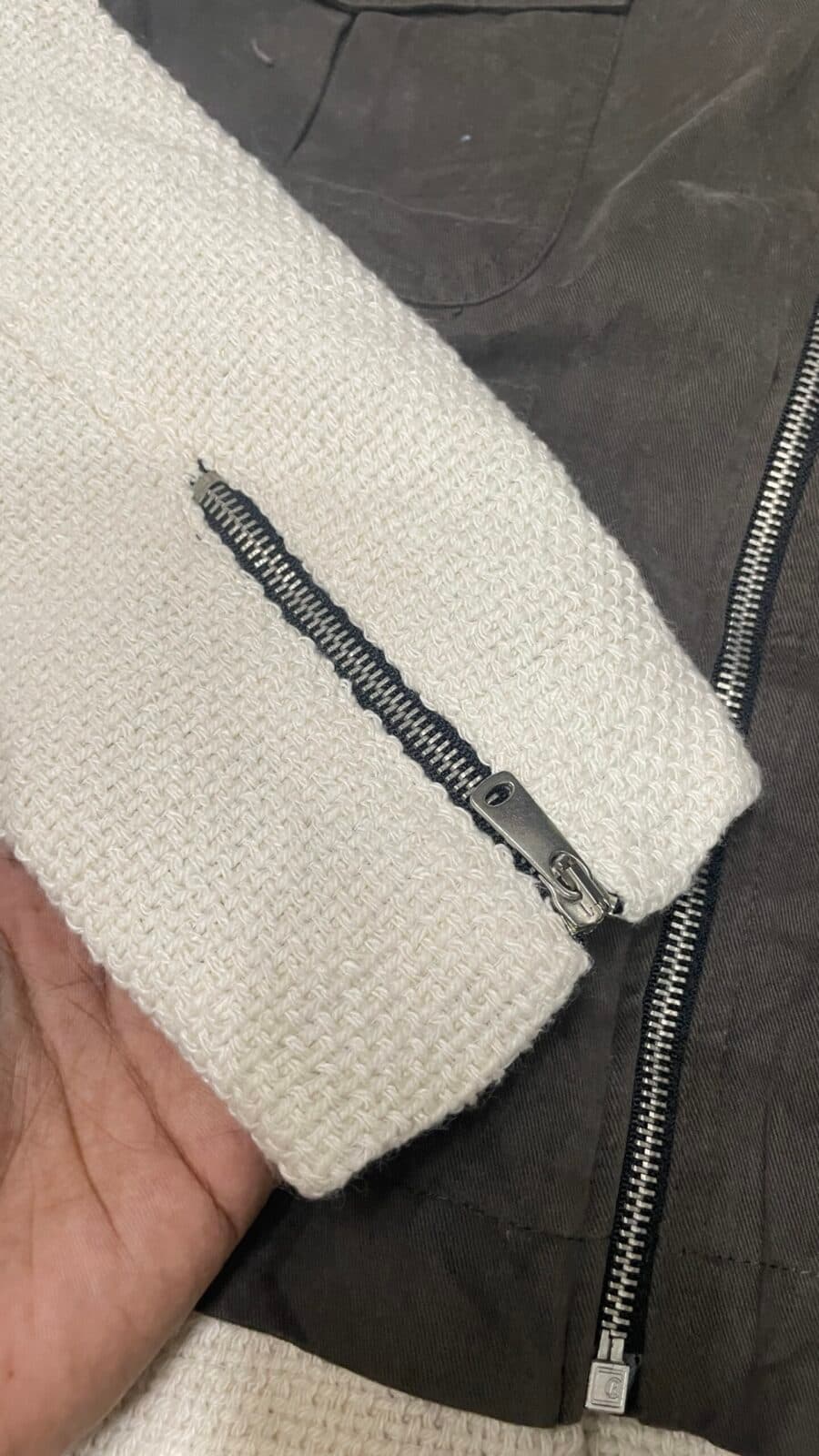 Zara thrift fleece jacket India close-up