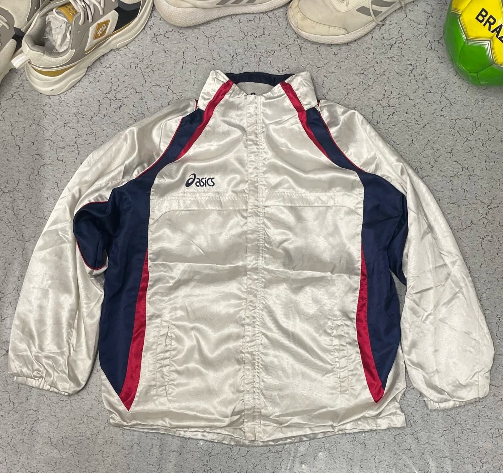 Asics winter Track Jacket loose silver shine size XL