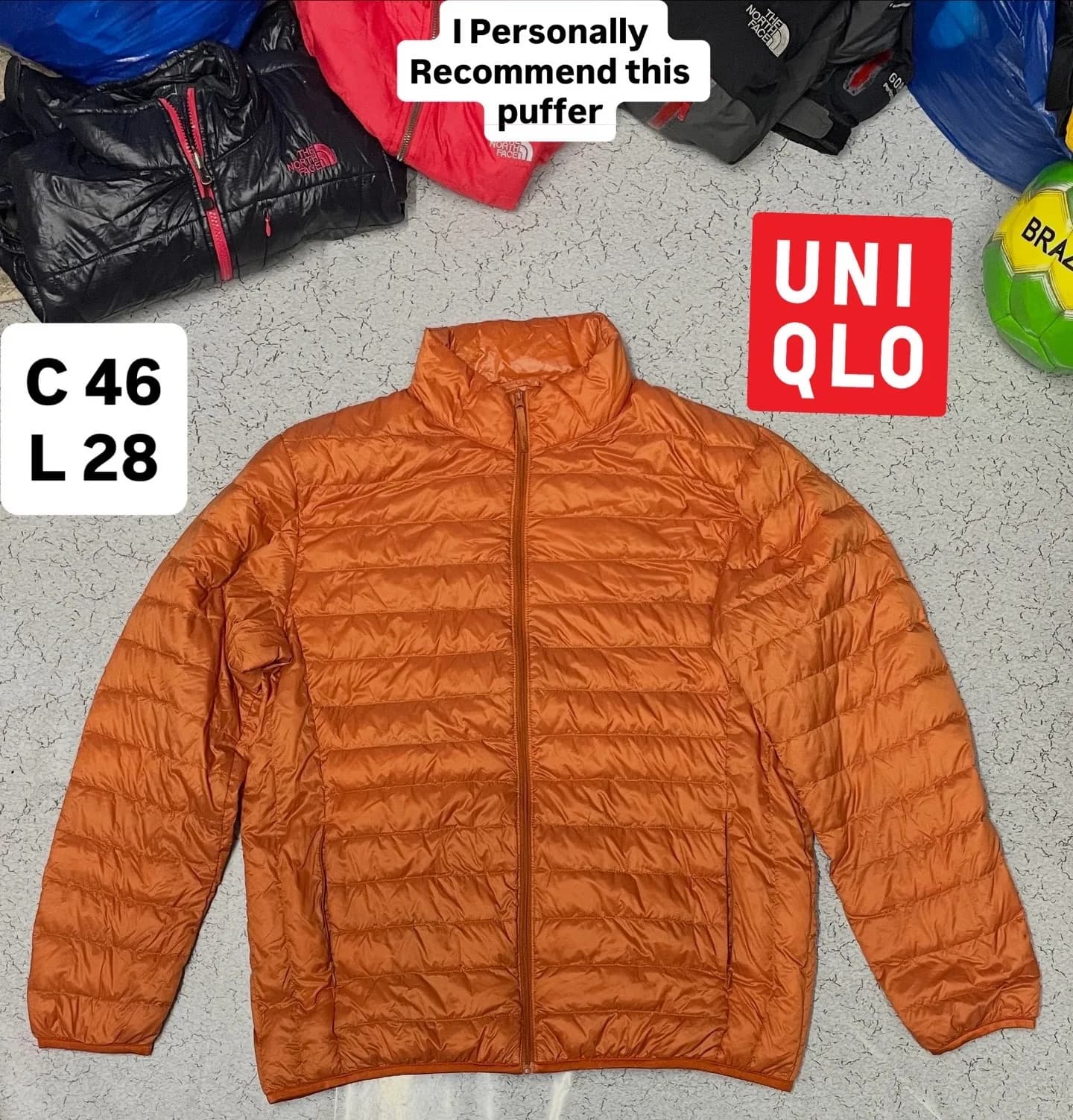 Uniqlo Unisex Winter Puffer Jacket Orange size XL