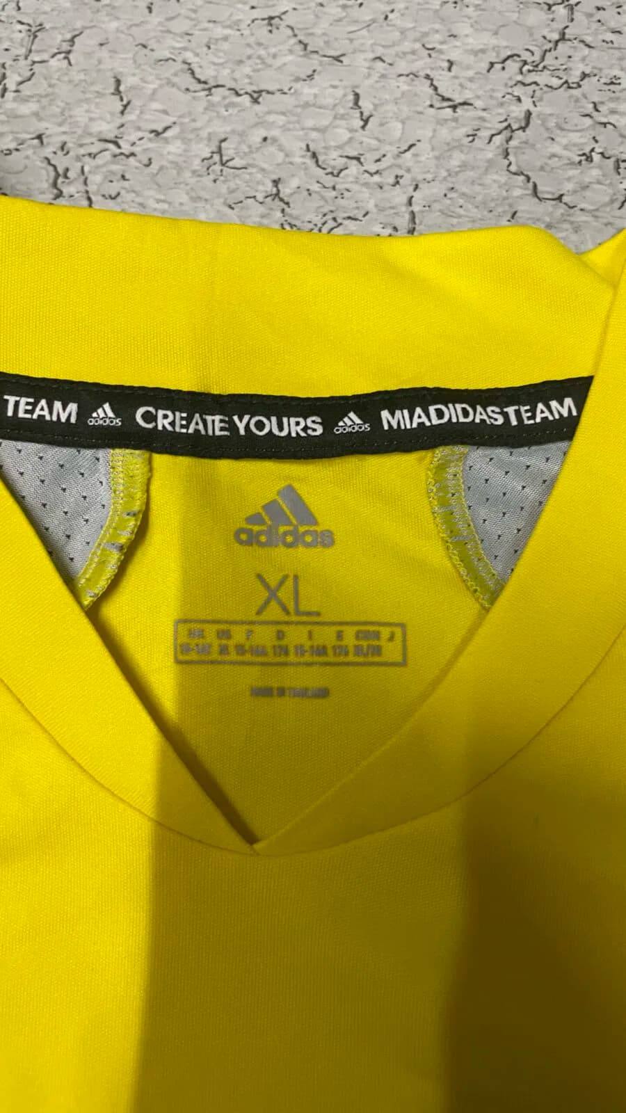 Adidas thrift football jersey India close-up