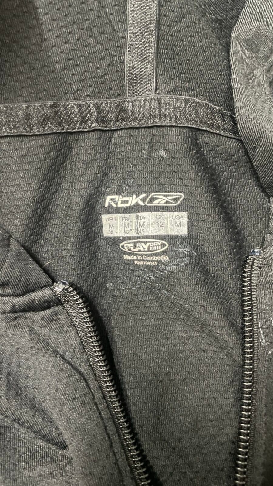 Reebok thrift track jacket India detail view