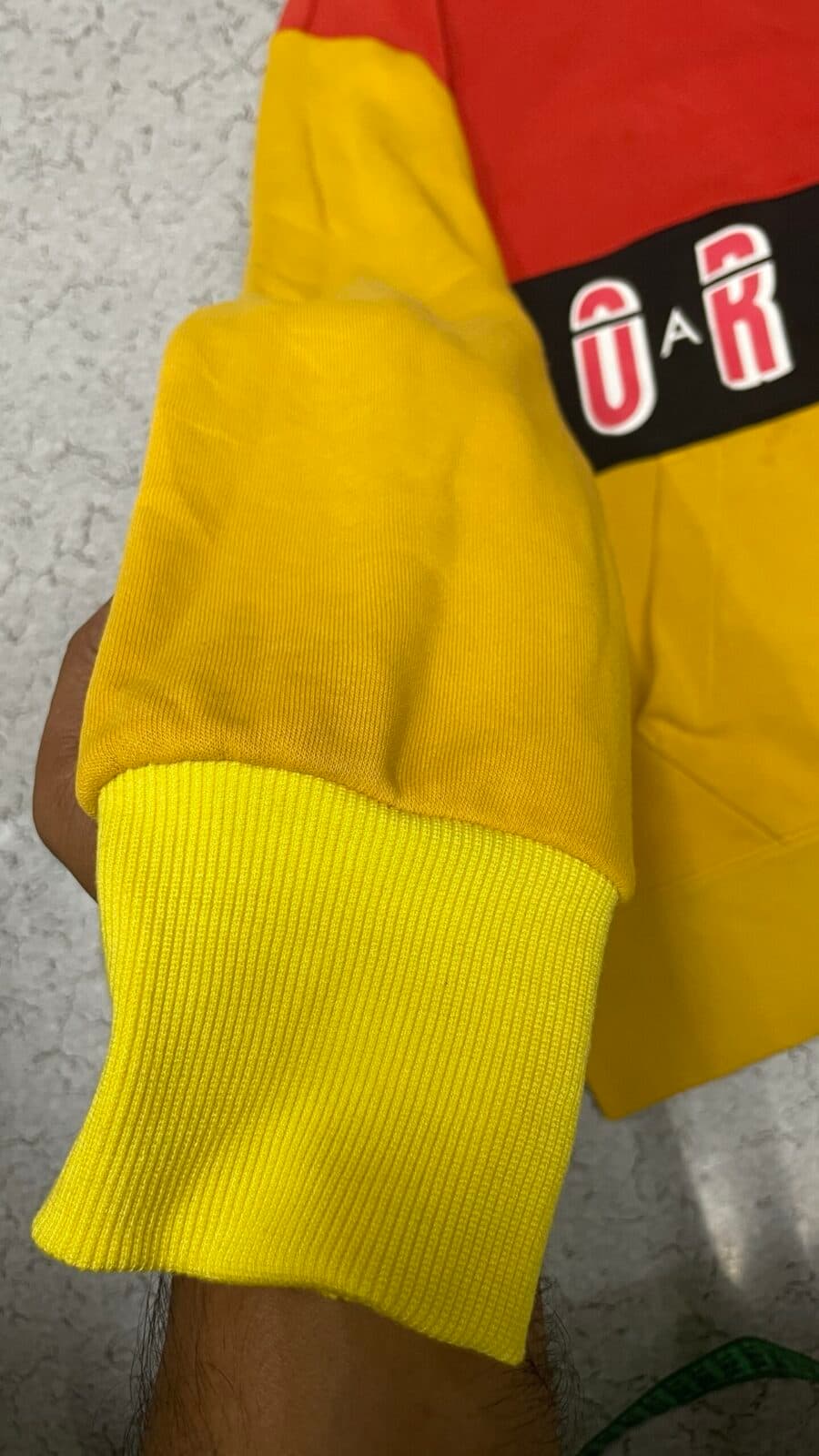 Branded thrift hoodie India detail view
