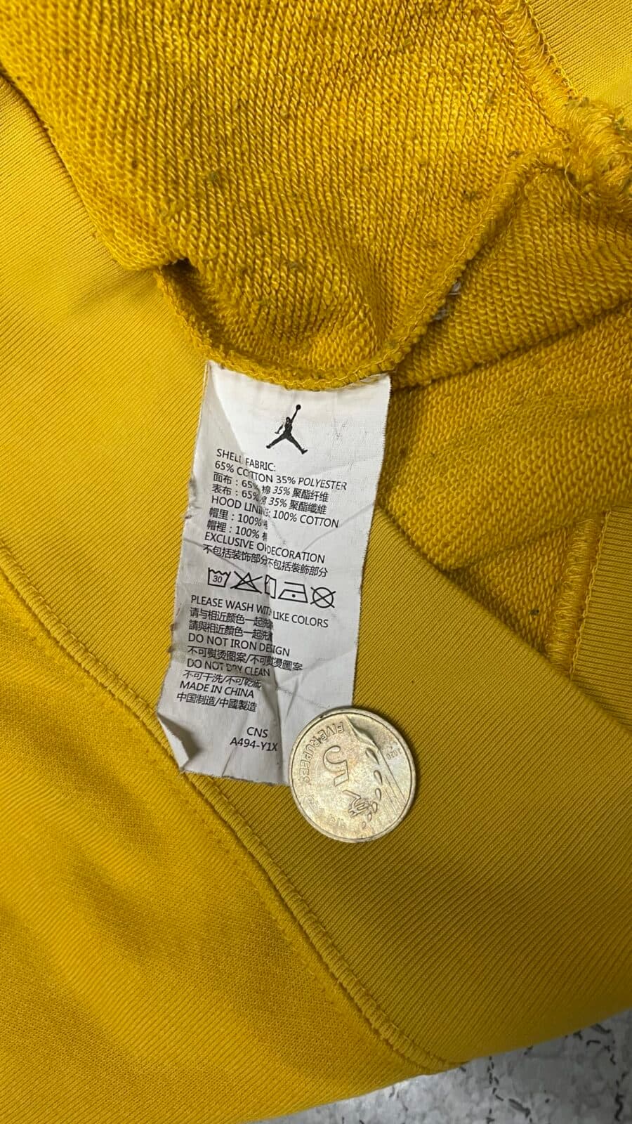 Branded thrift hoodie India close-up