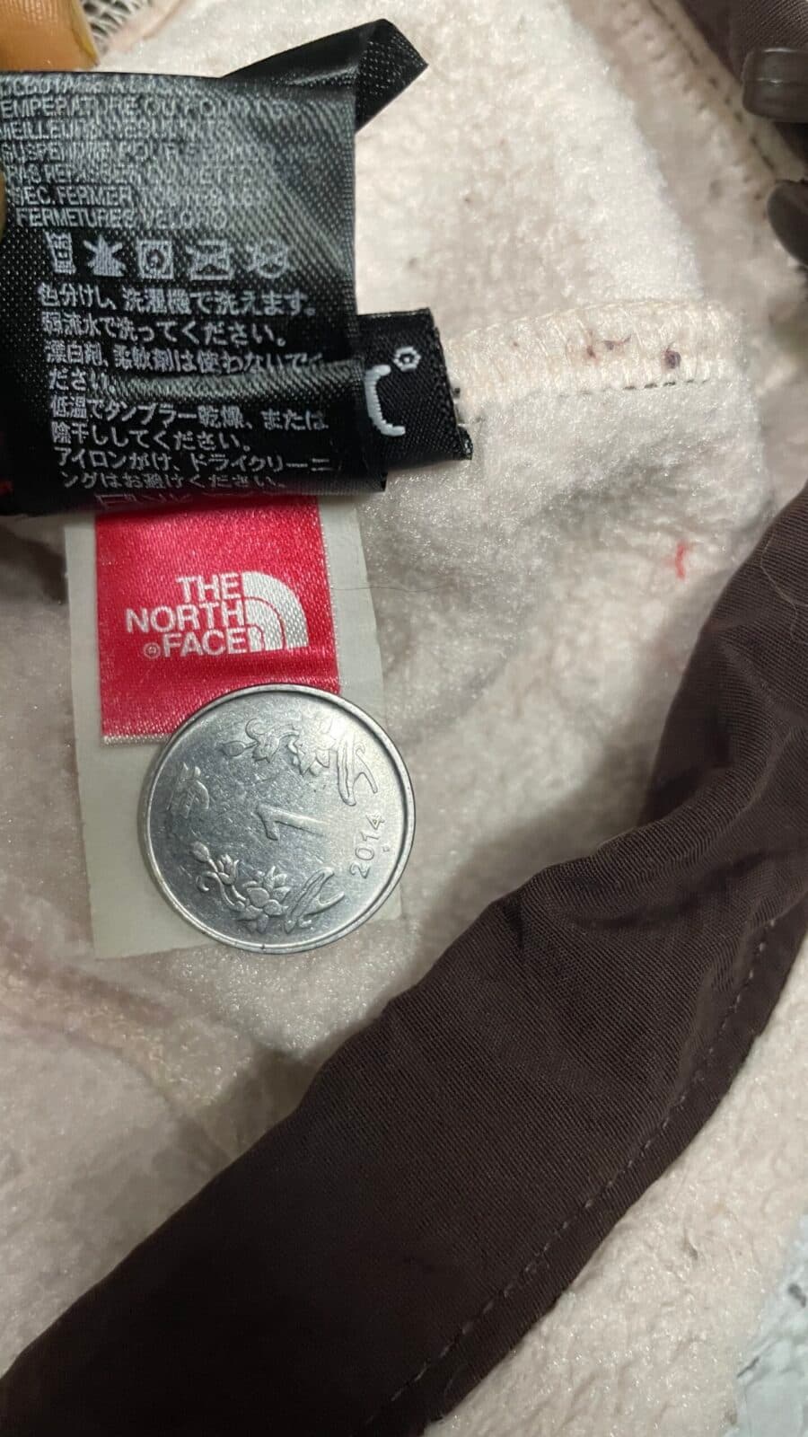 The North Face thrift winter jacket India close-up