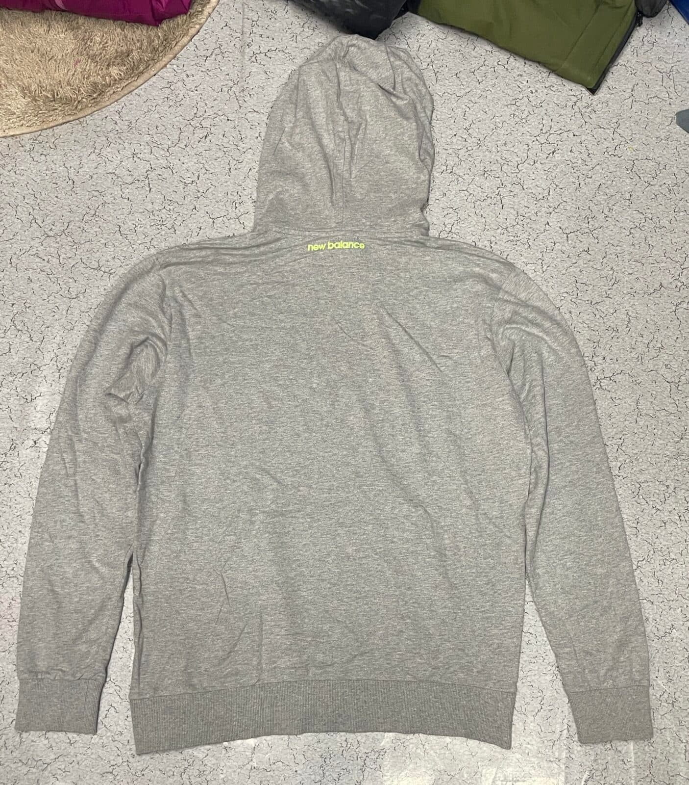 New Balance thrift hoodie India close-up