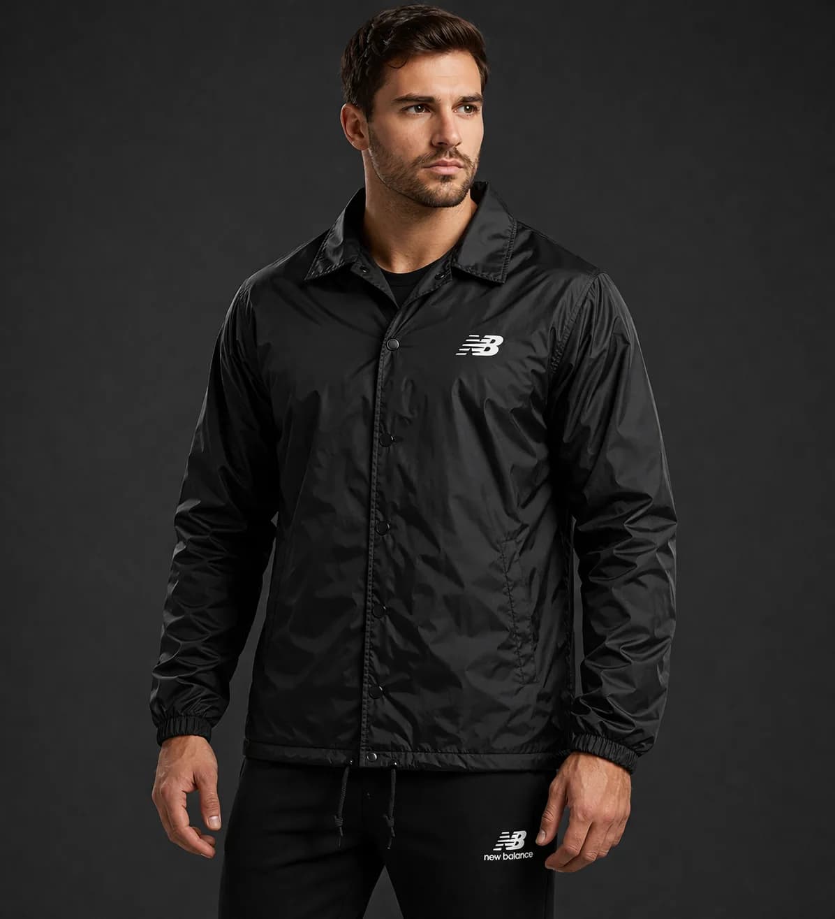 New Balance Coach Jacket Lightweight Insulated Black -L