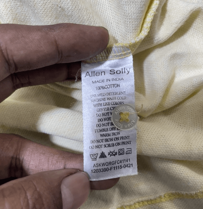 Branded thrift polo shirt India detail view
