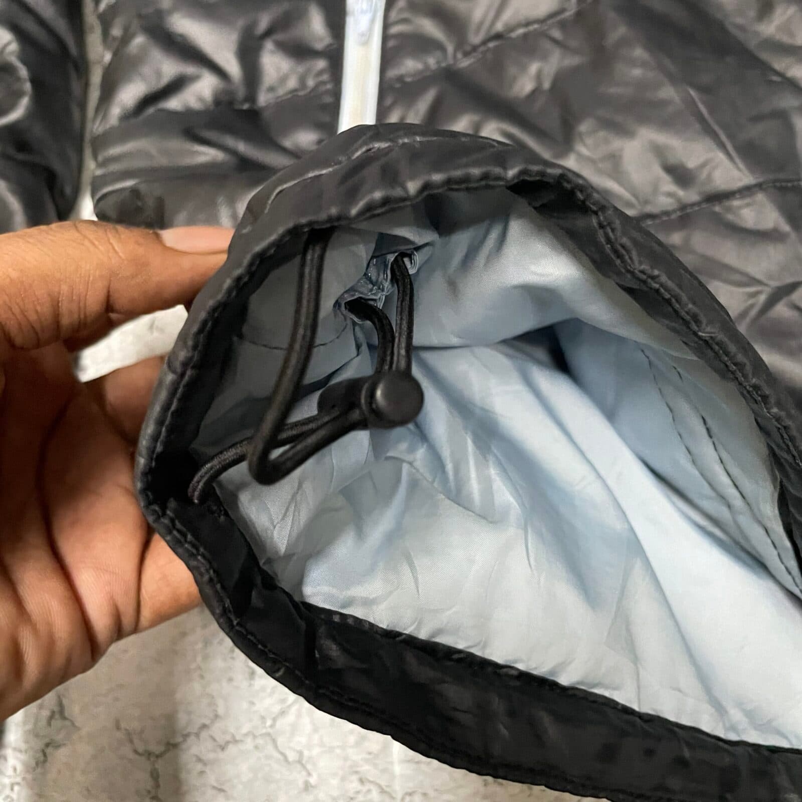 Puma thrift puffer jacket India close-up