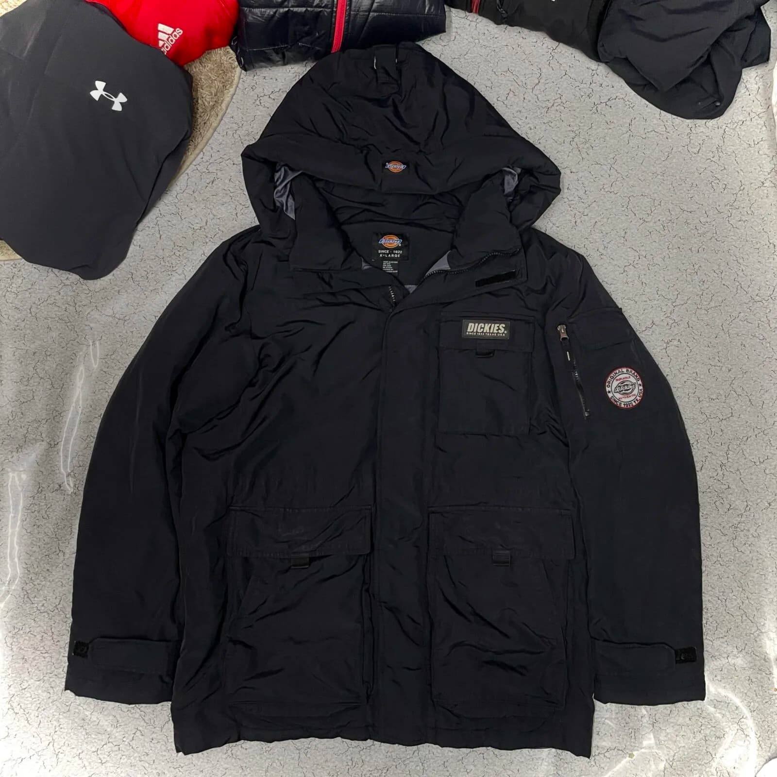 Branded thrift parka jacket India back view