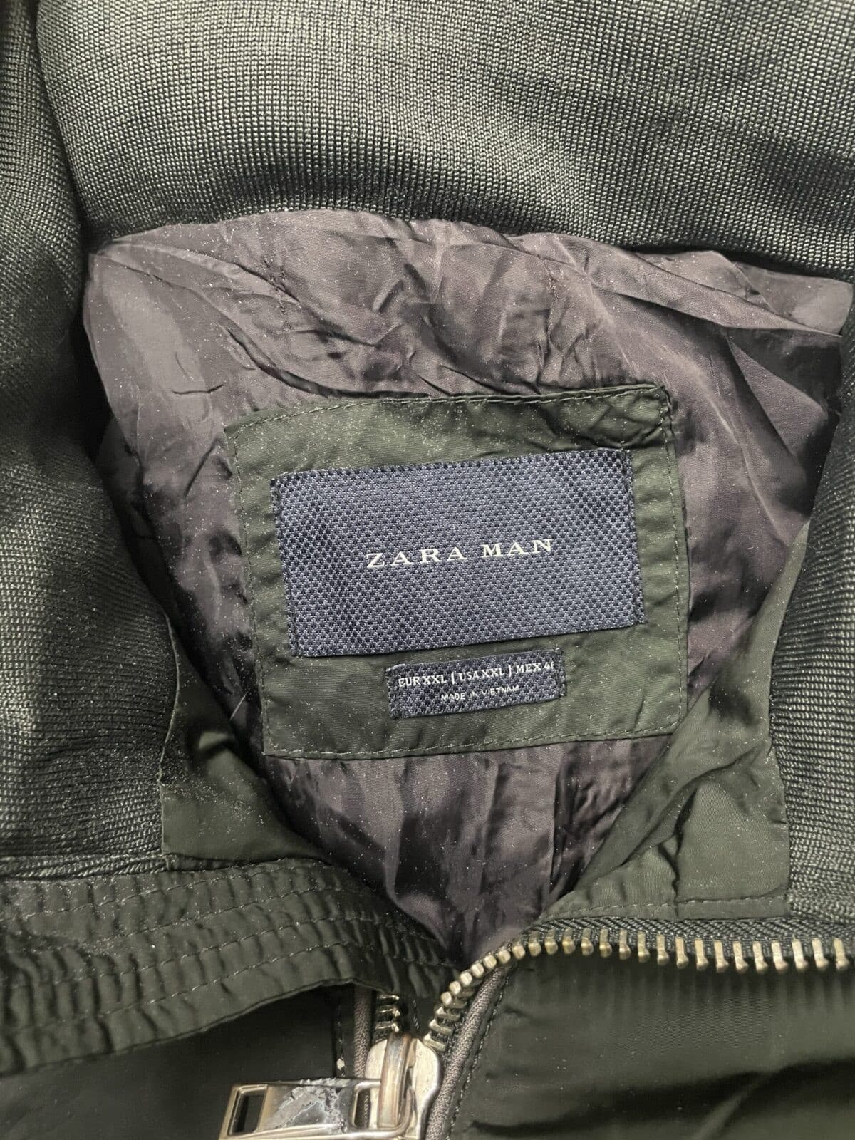 Zara thrift bomber jacket India close-up