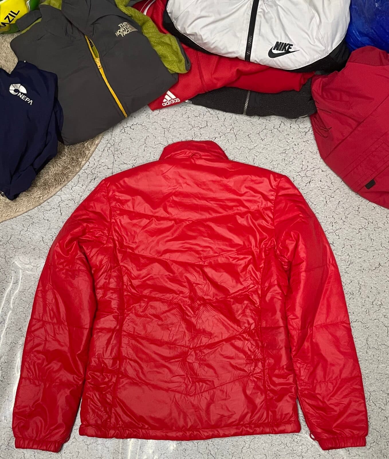 Branded thrift puffer jacket India back view
