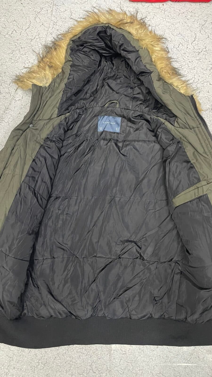 Zara thrift bomber jacket India close-up
