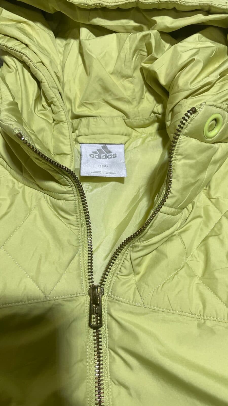 Adidas thrift winter jacket India close-up