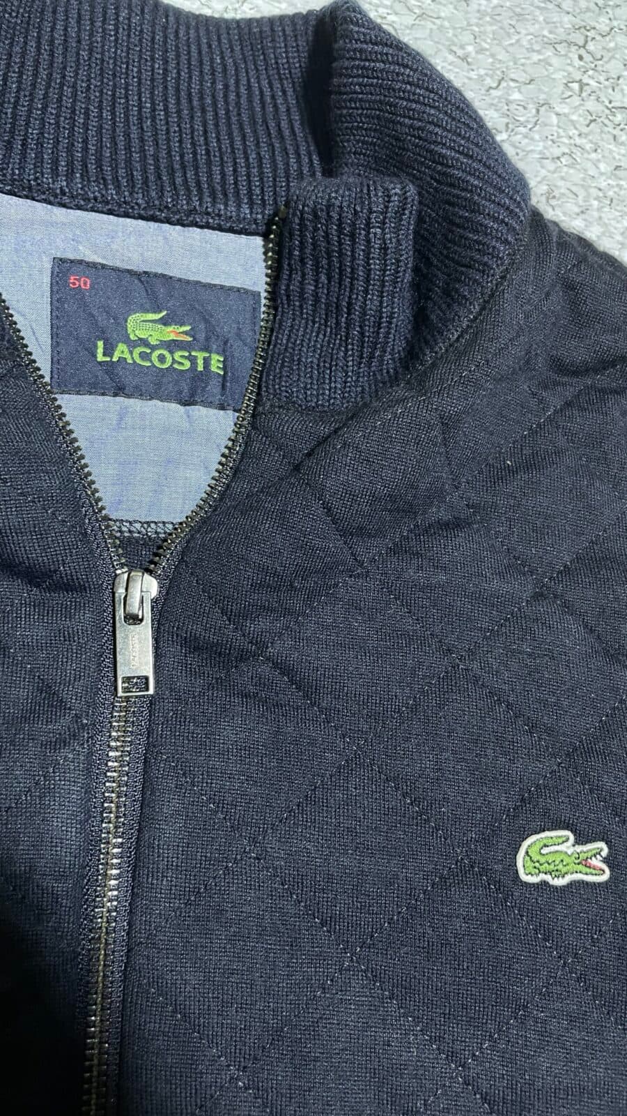 Lacoste thrift jacket India close-up
