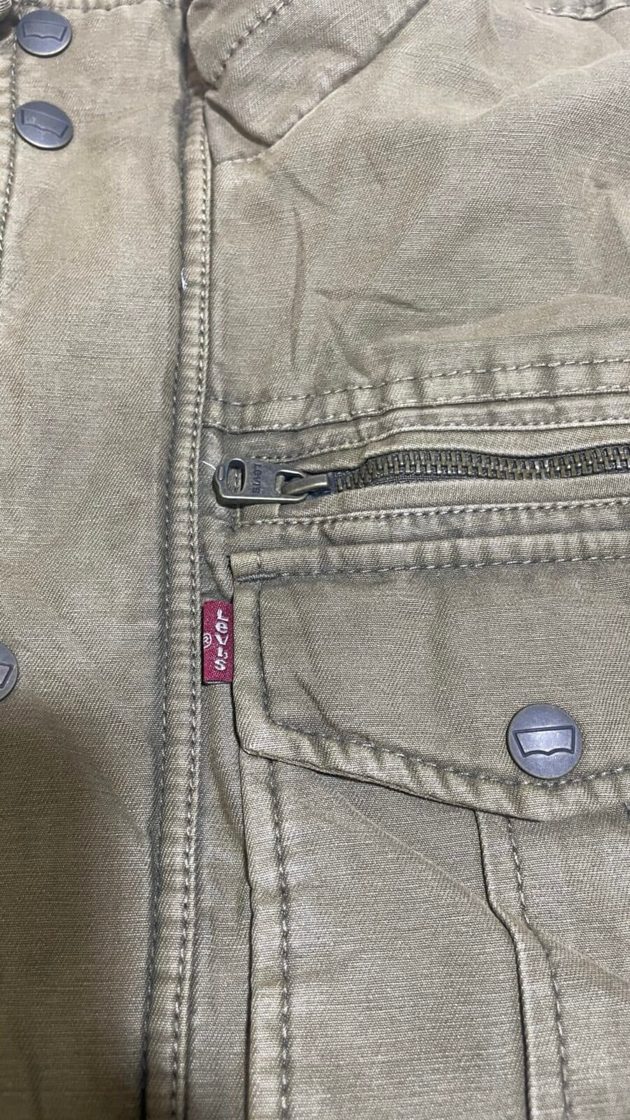 Branded thrift jacket India close-up