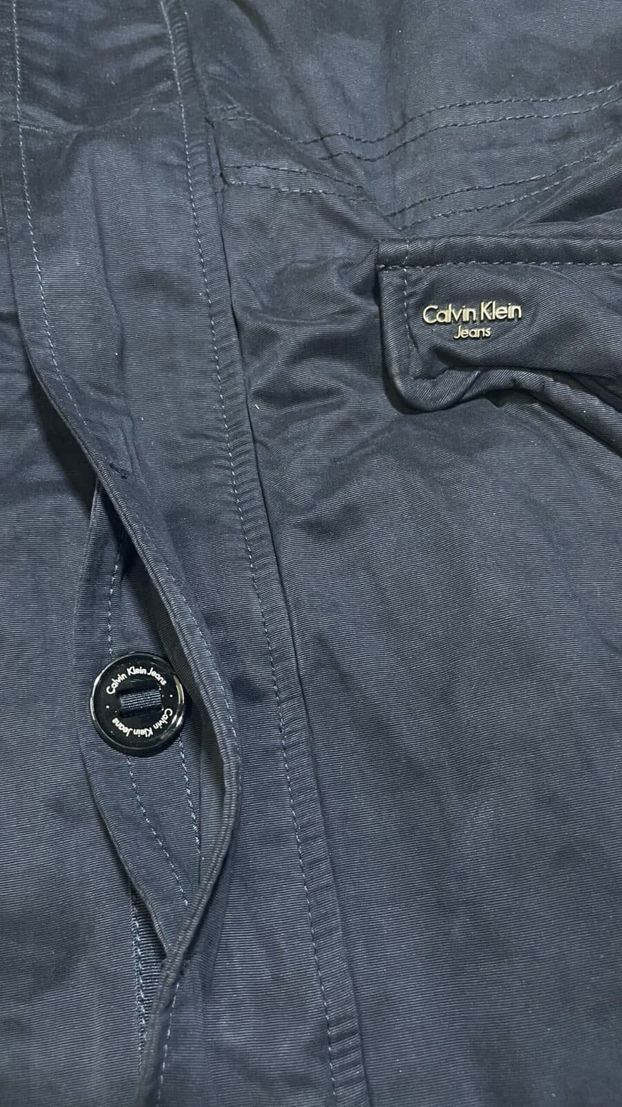 Calvin Klein thrift parka jacket India close-up