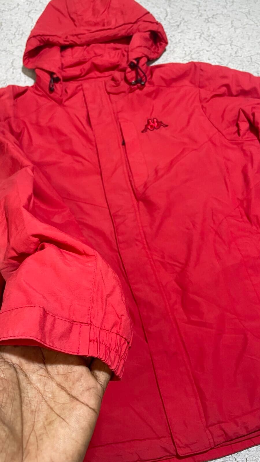 Branded thrift windbreaker jacket India detail view