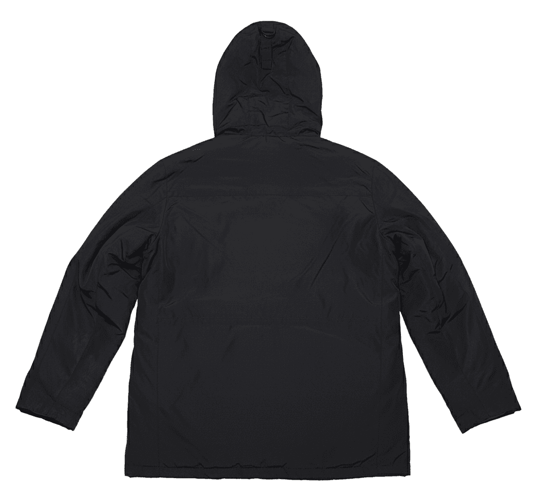 Branded thrift parka jacket India detail view