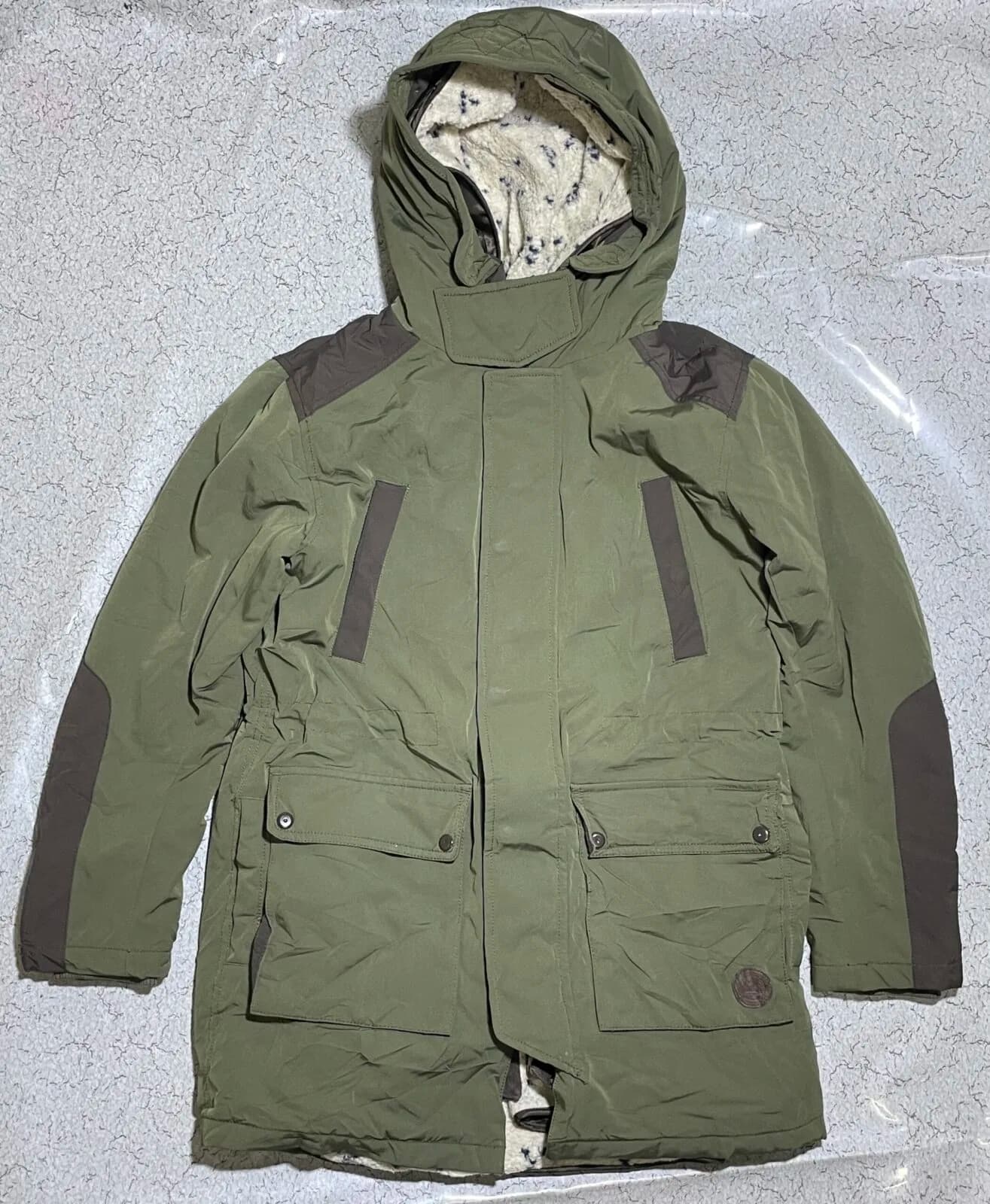 Branded thrift parka jacket India back view