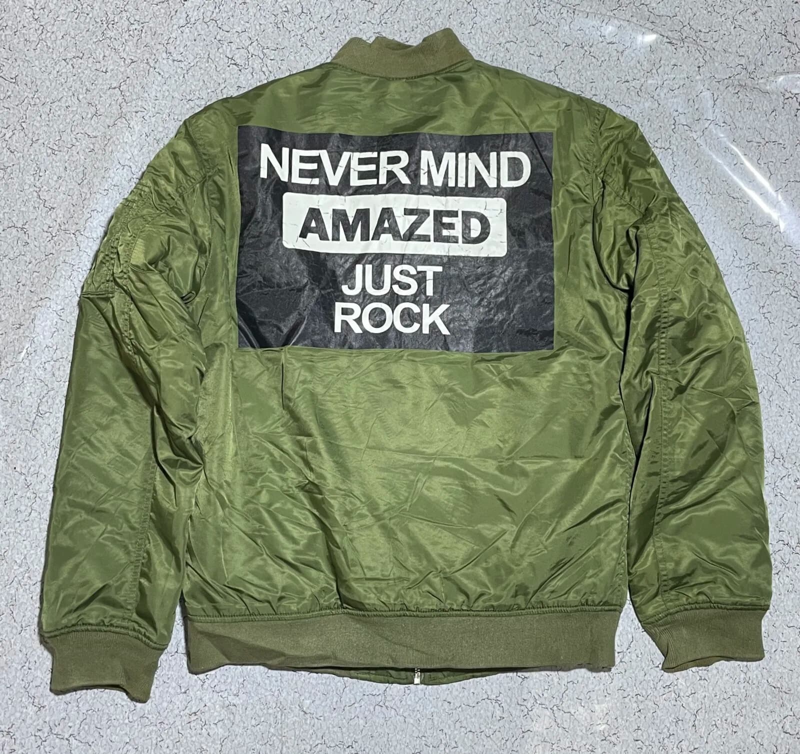 Branded thrift bomber jacket India back view