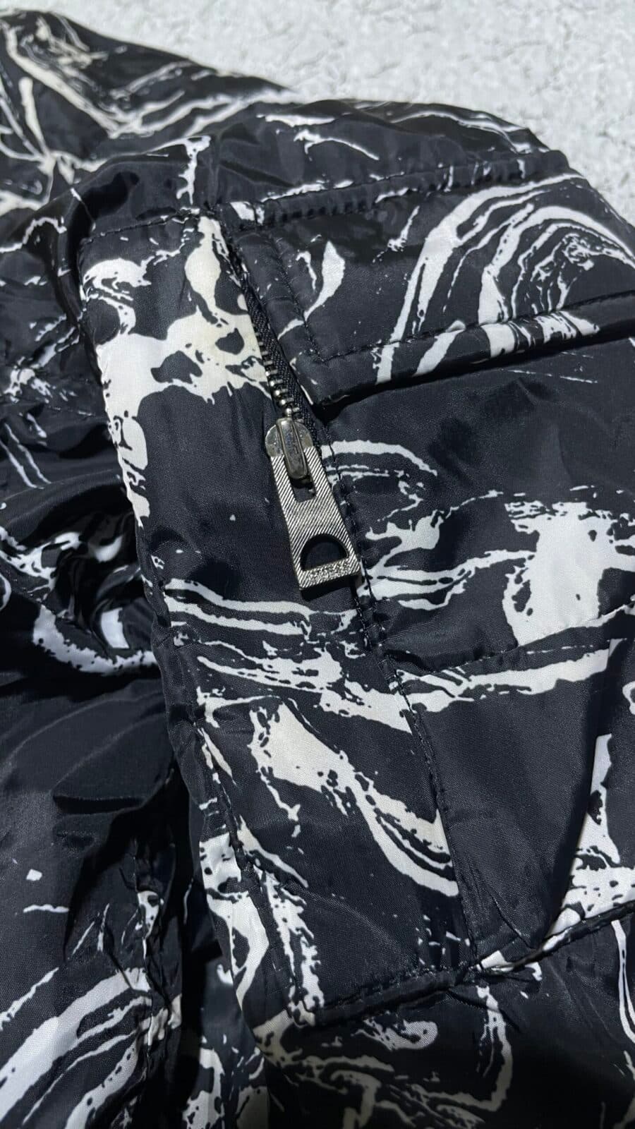 Branded thrift bomber jacket India close-up