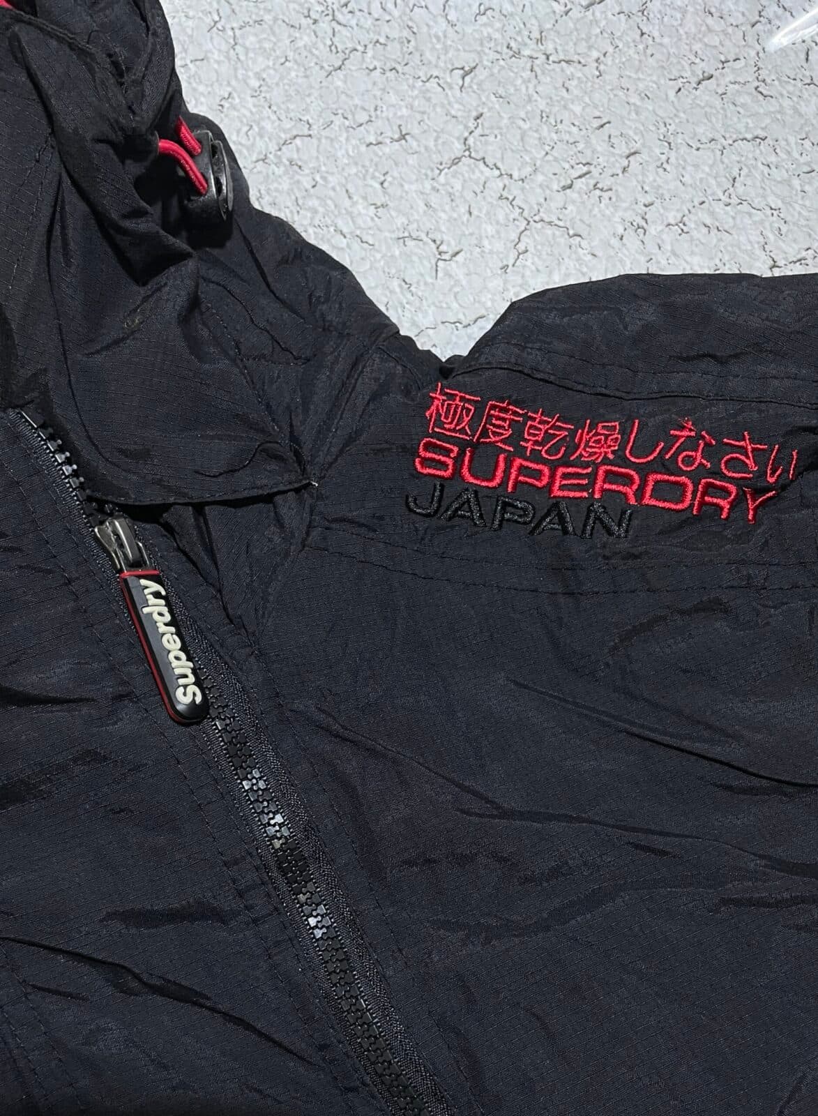 Superdry thrift bomber jacket India close-up