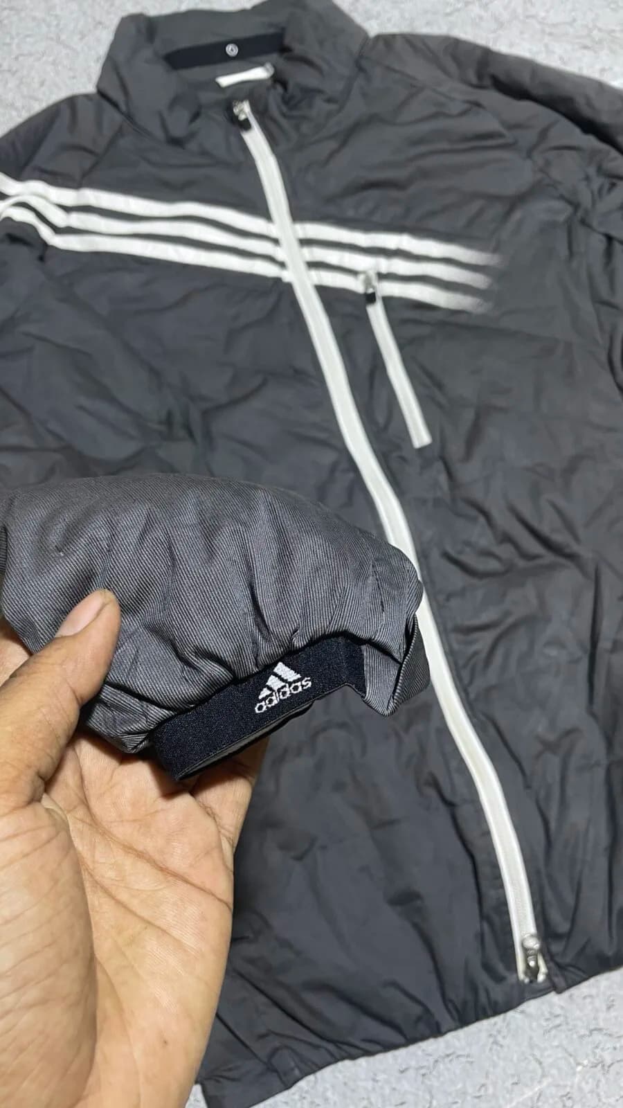 Adidas thrift track jacket India close-up