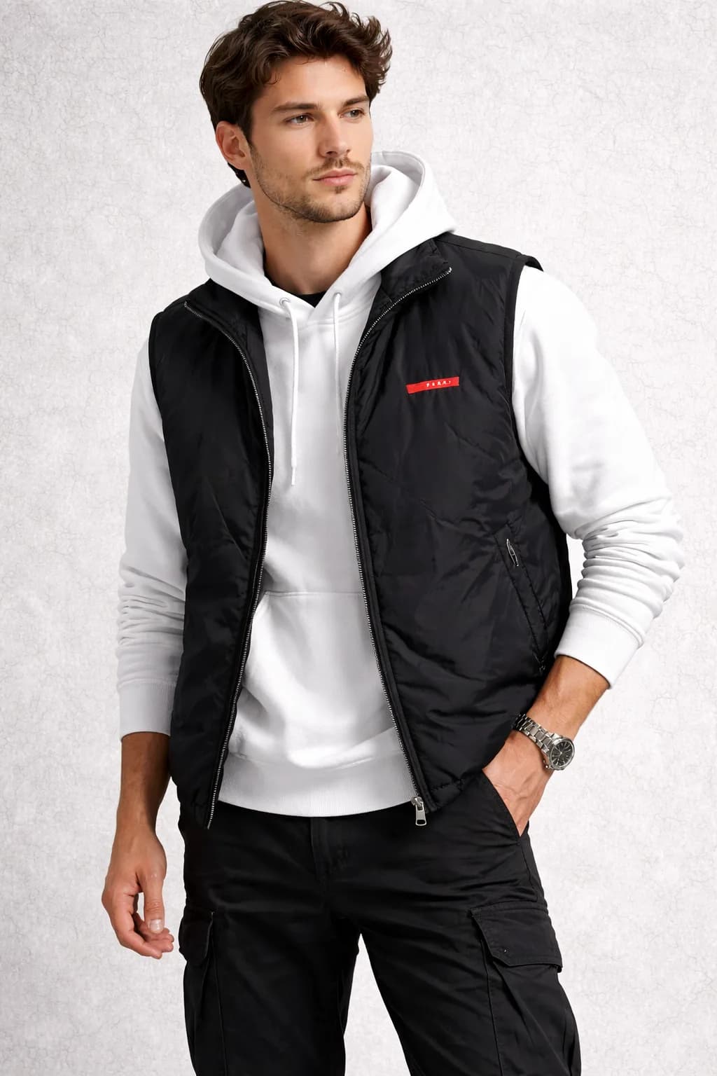Prada Milano Vintage Nylon Padded Vest Made In Italy Authentic Xl thrift clothing India