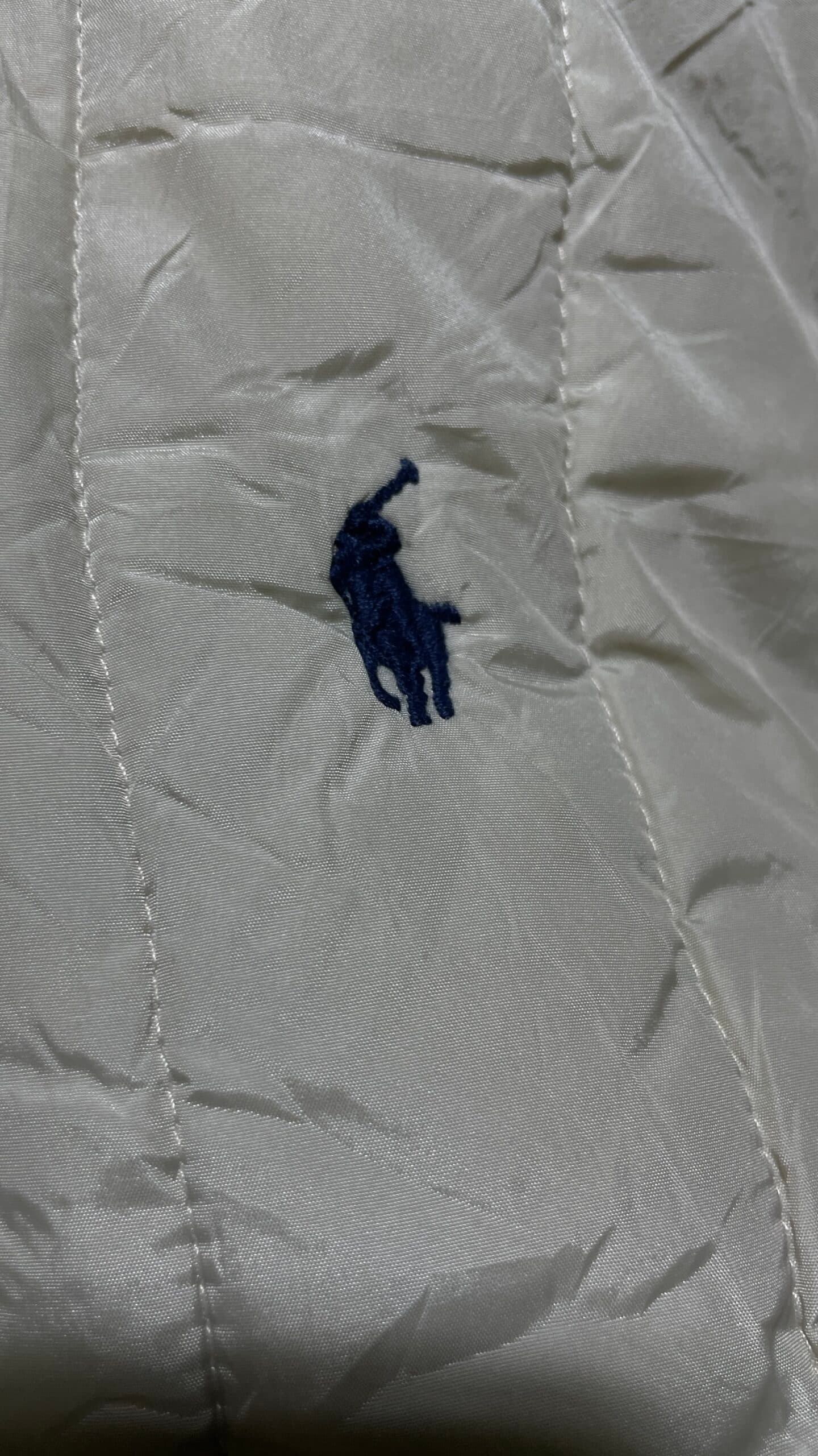 Ralph Lauren thrift bomber jacket India close-up