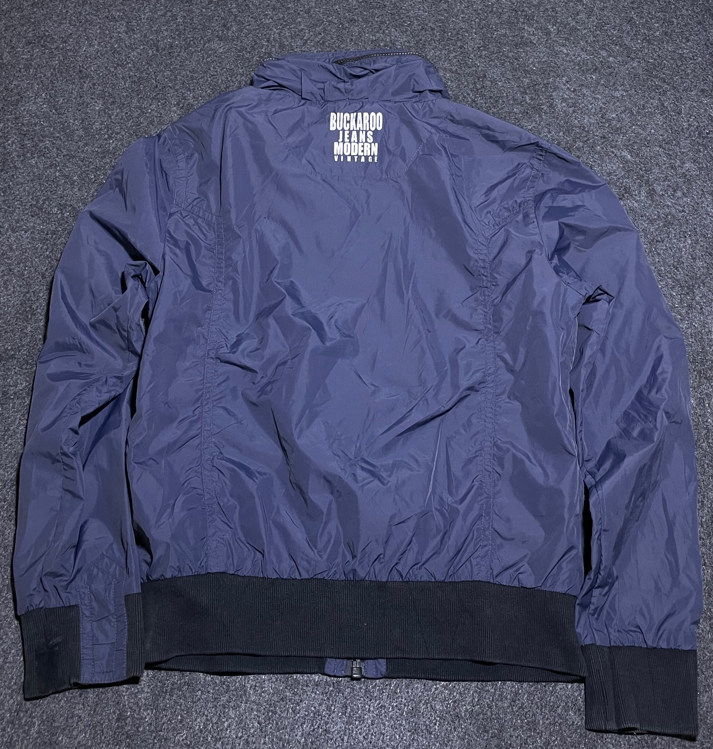 Branded thrift bomber jacket India detail view