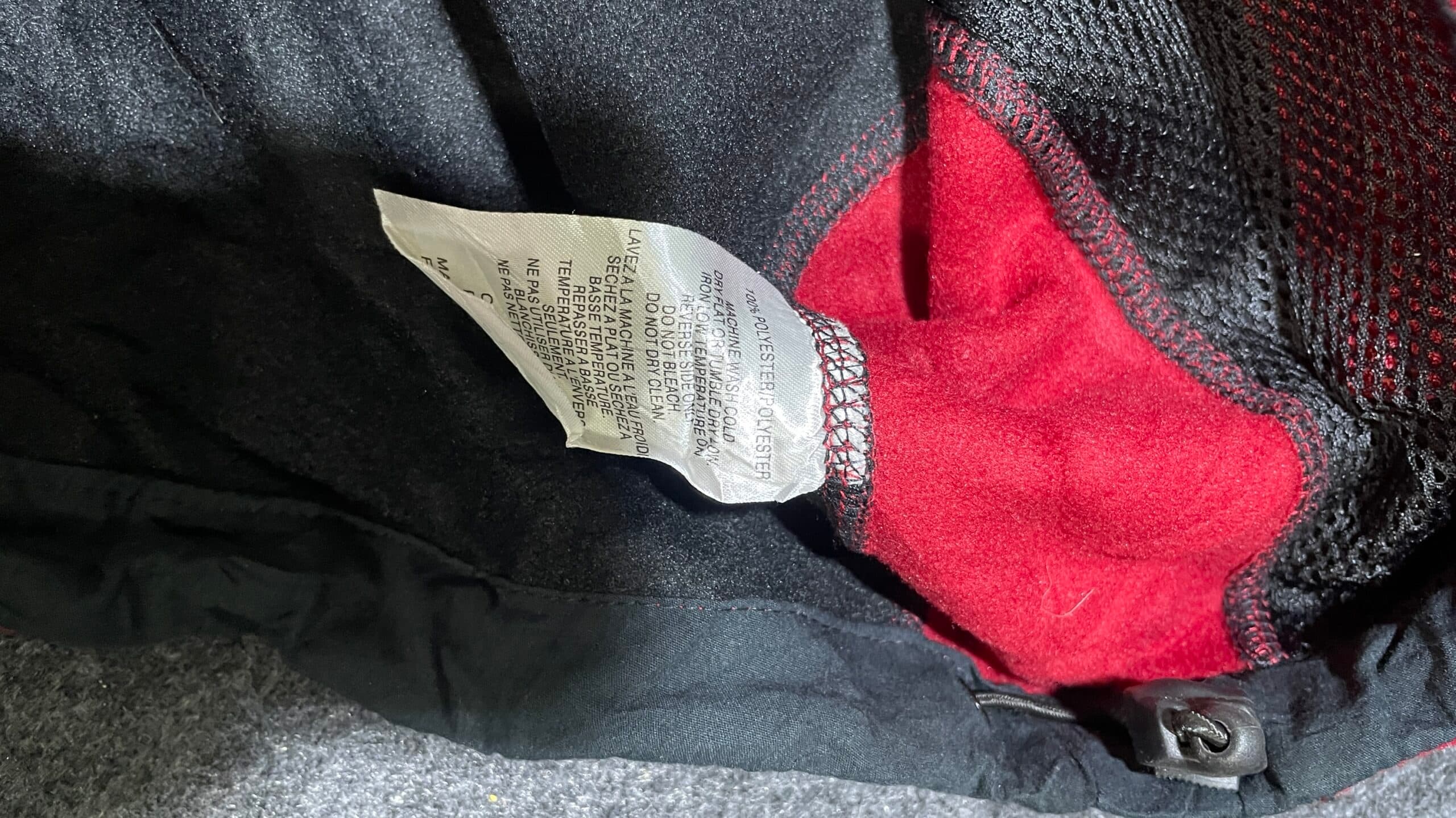 Branded thrift fleece jacket India detail view