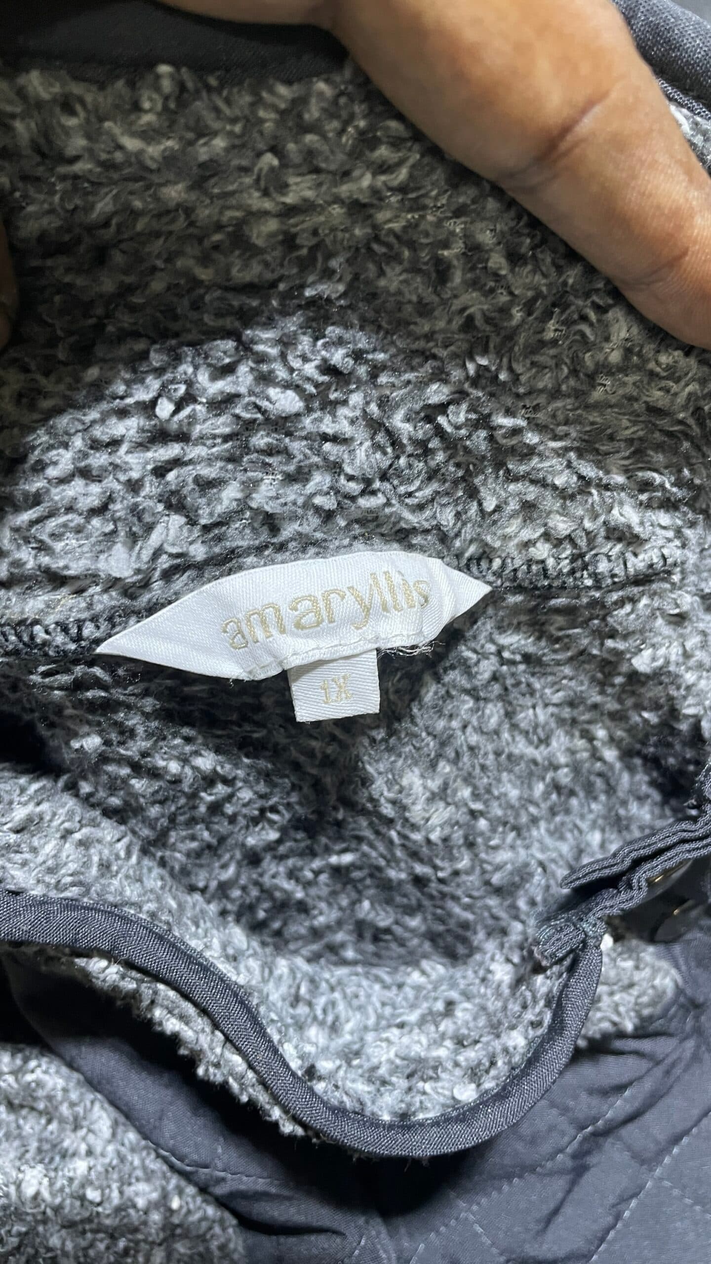 Branded thrift fleece jacket India detail view