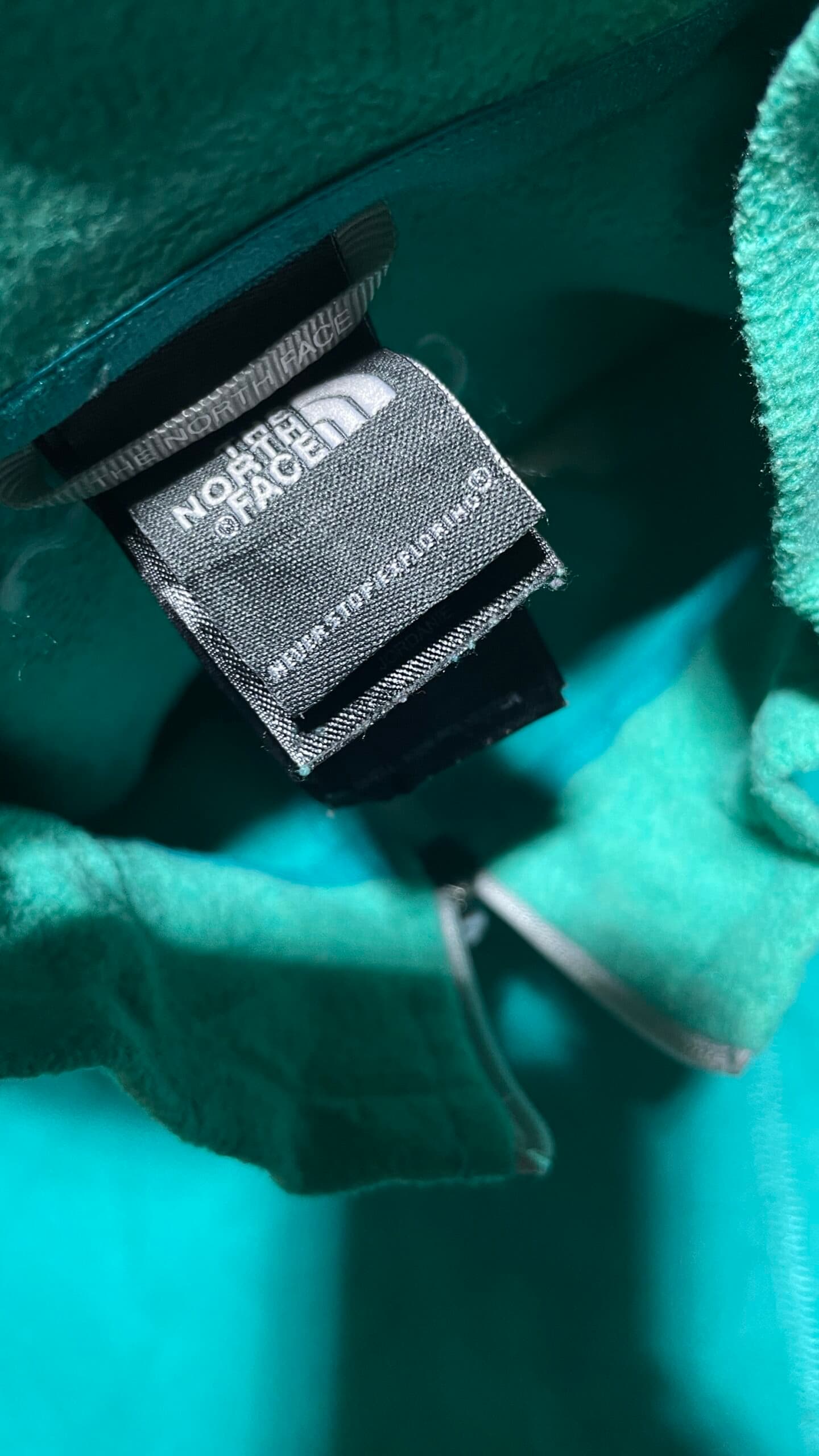 The North Face thrift fleece jacket India close-up