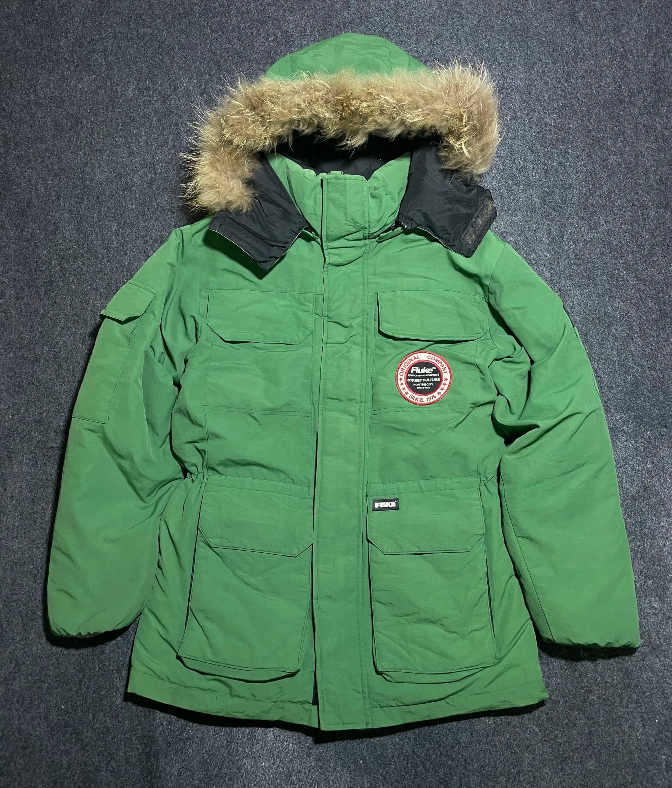 Branded thrift parka jacket India back view