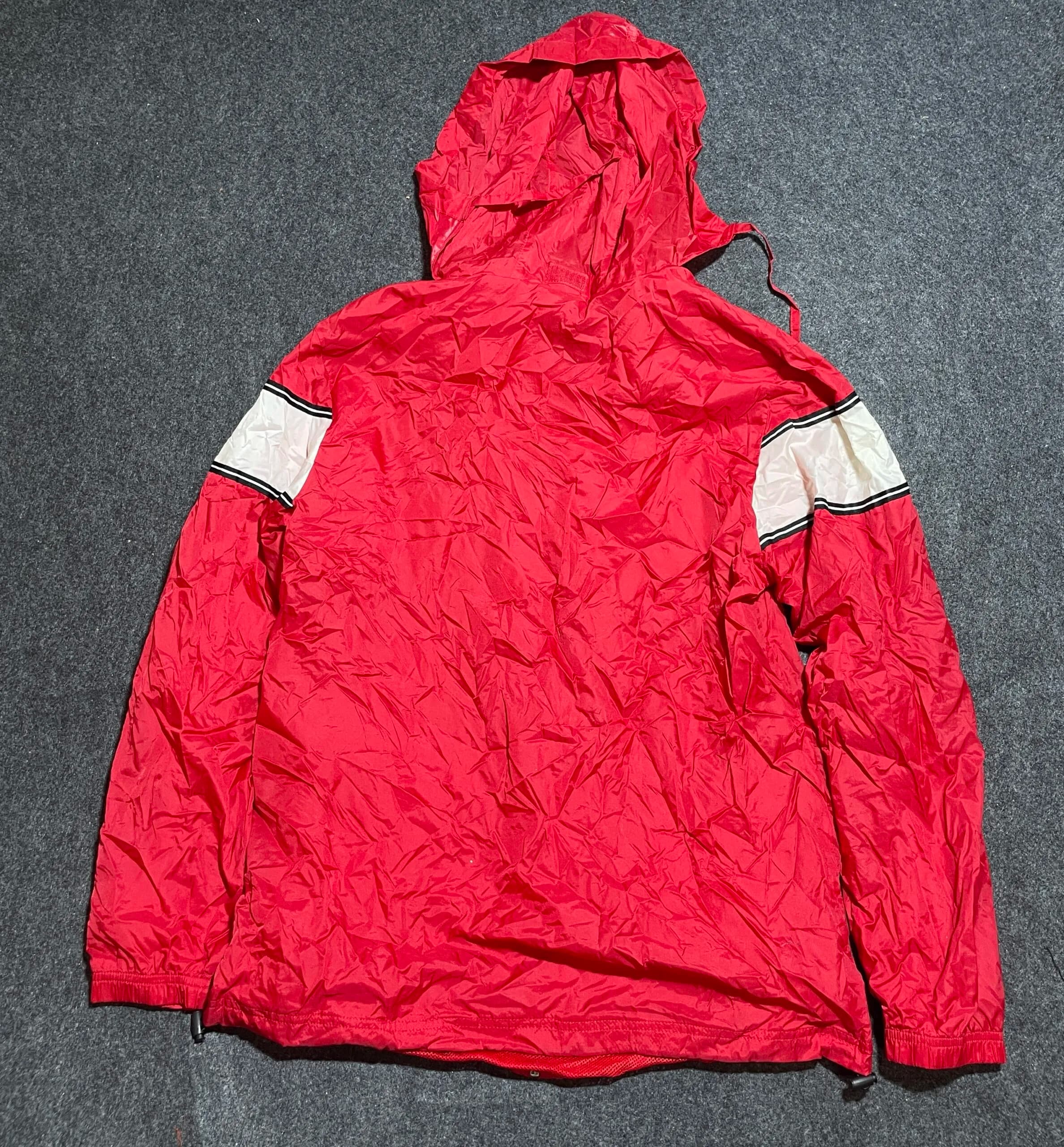 Jako Sports Raincoat Red M Made In Japan thrift clothing India back view