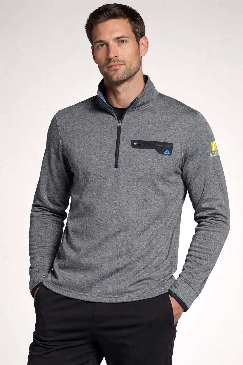 Adidas Climalite Men’s Quarter Zip Pullover Sweatshirt Grey Size L