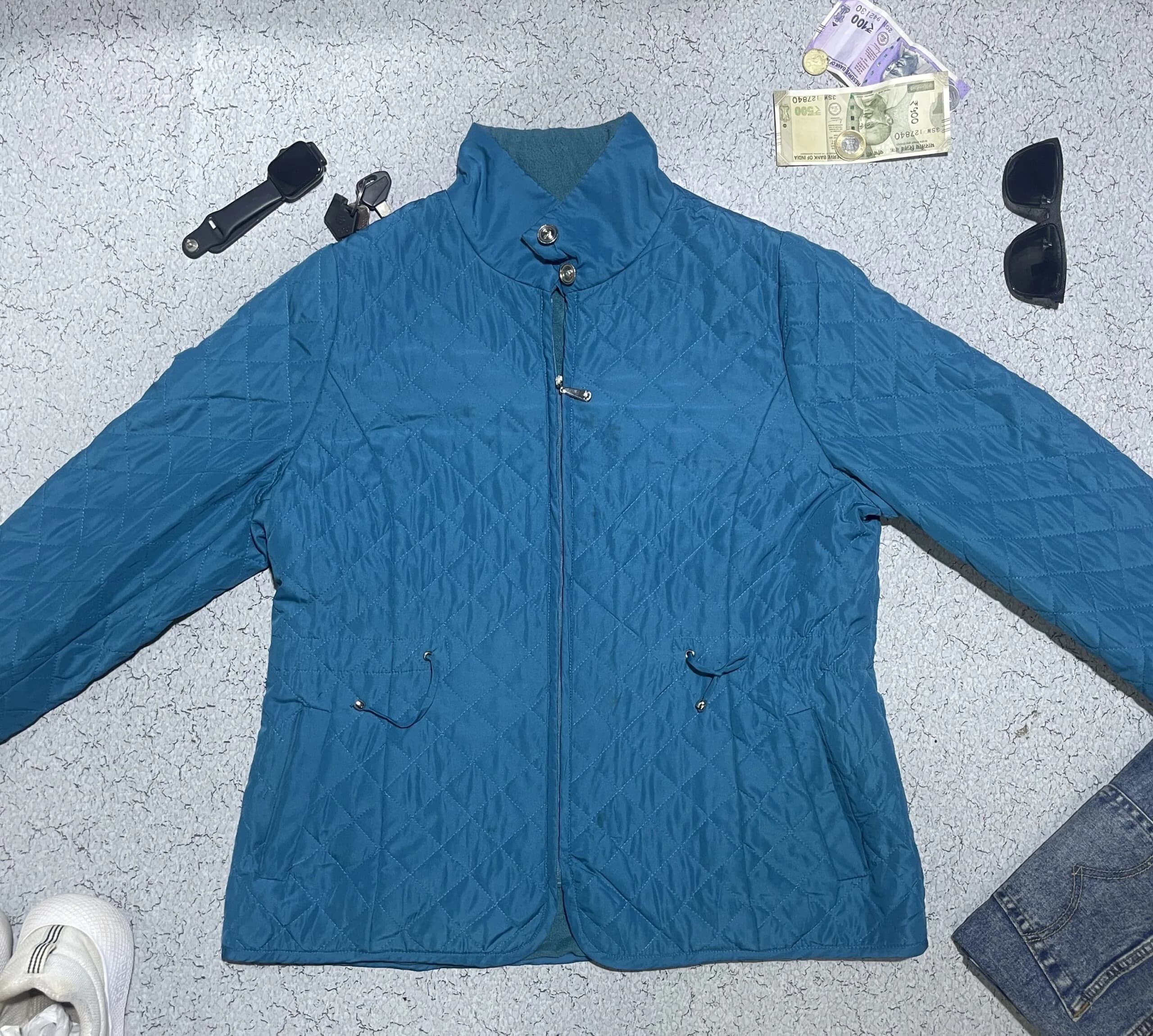 Branded thrift fleece jacket India back view