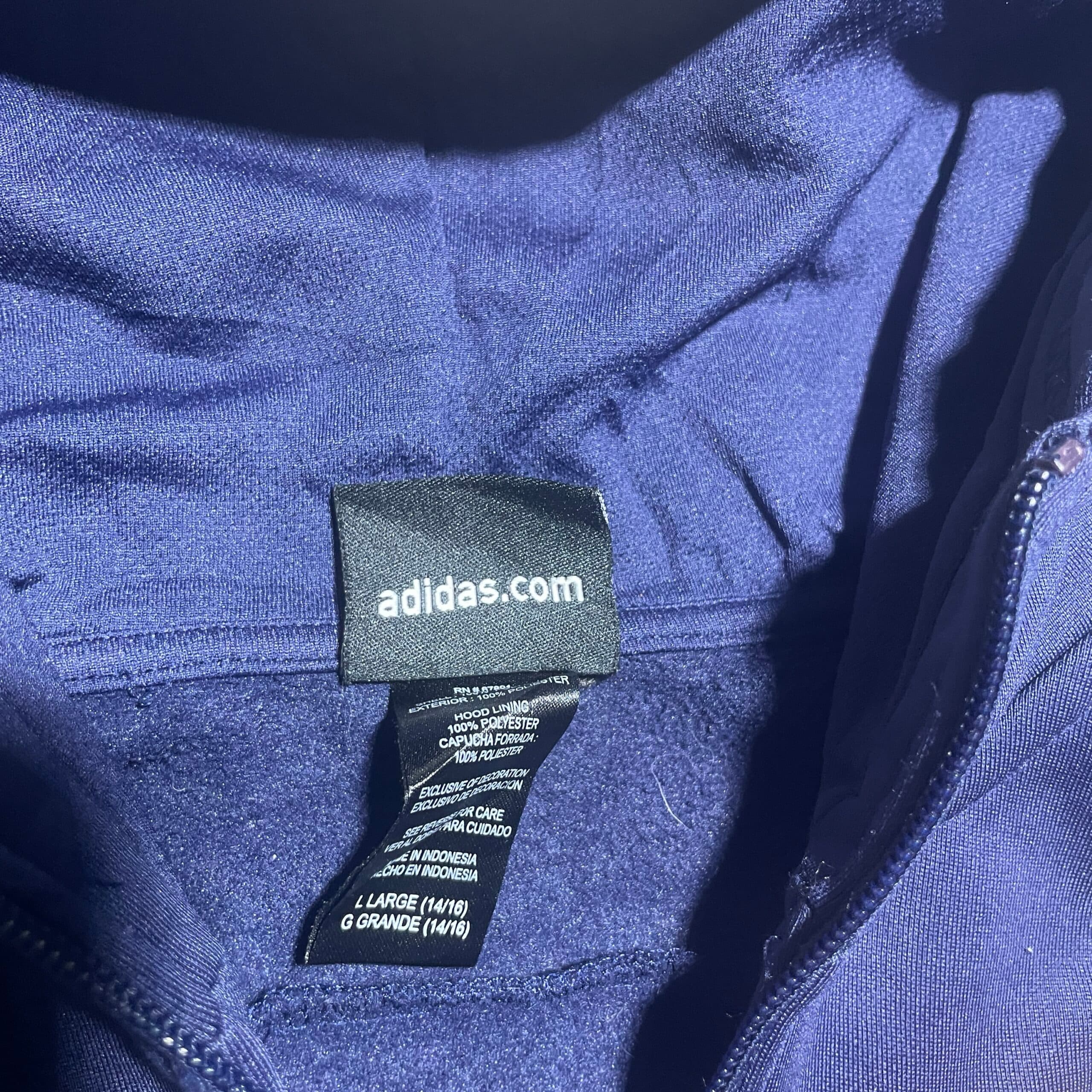 Adidas thrift hoodie India close-up