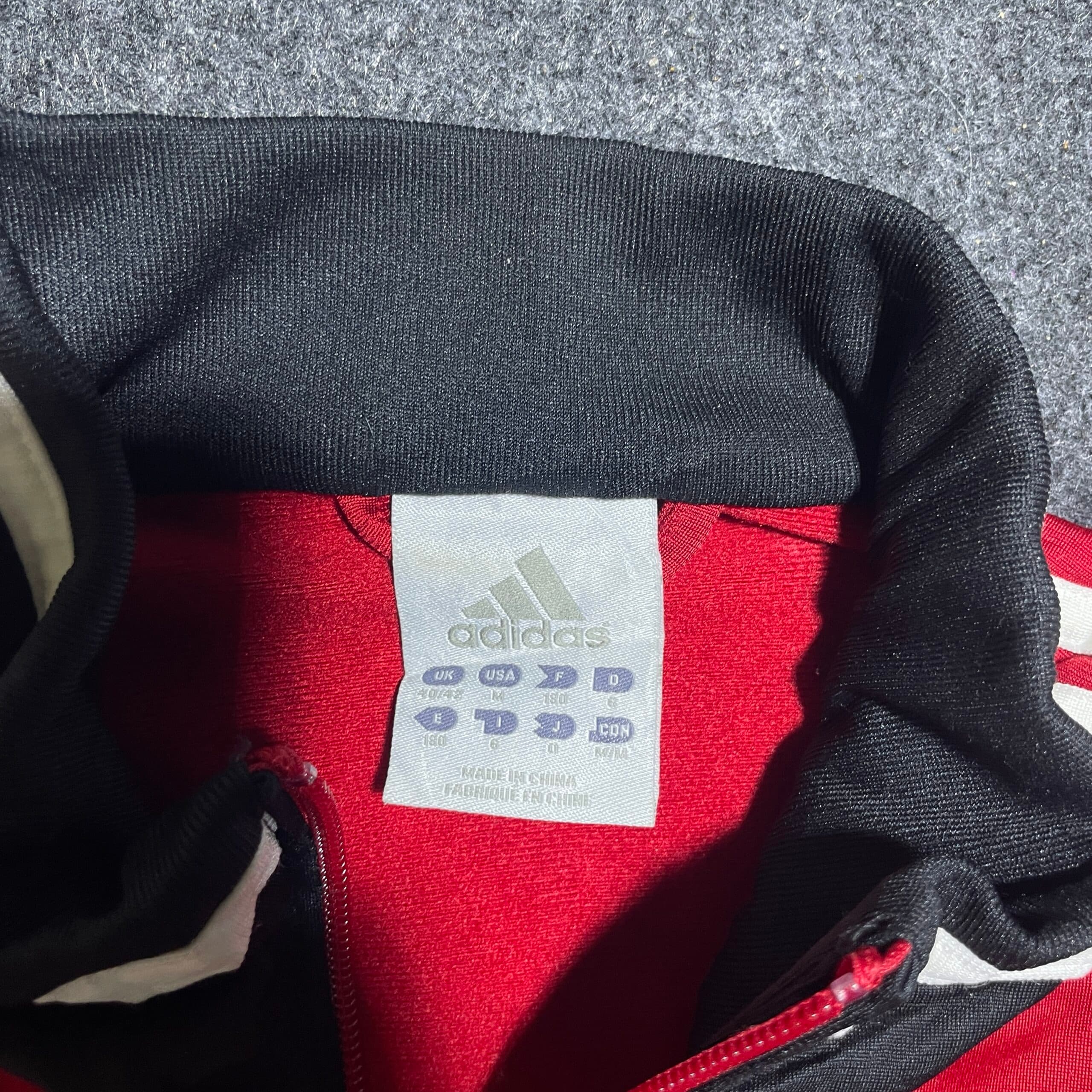 Adidas thrift track jacket India close-up
