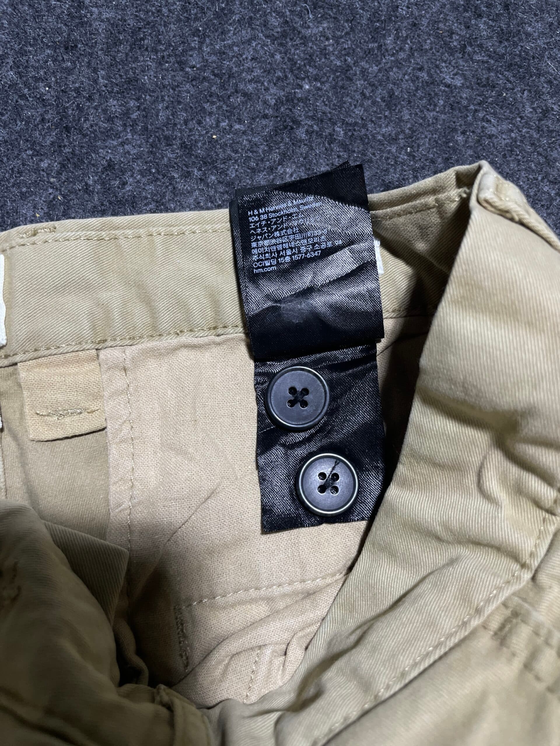 Branded thrift chinos India close-up