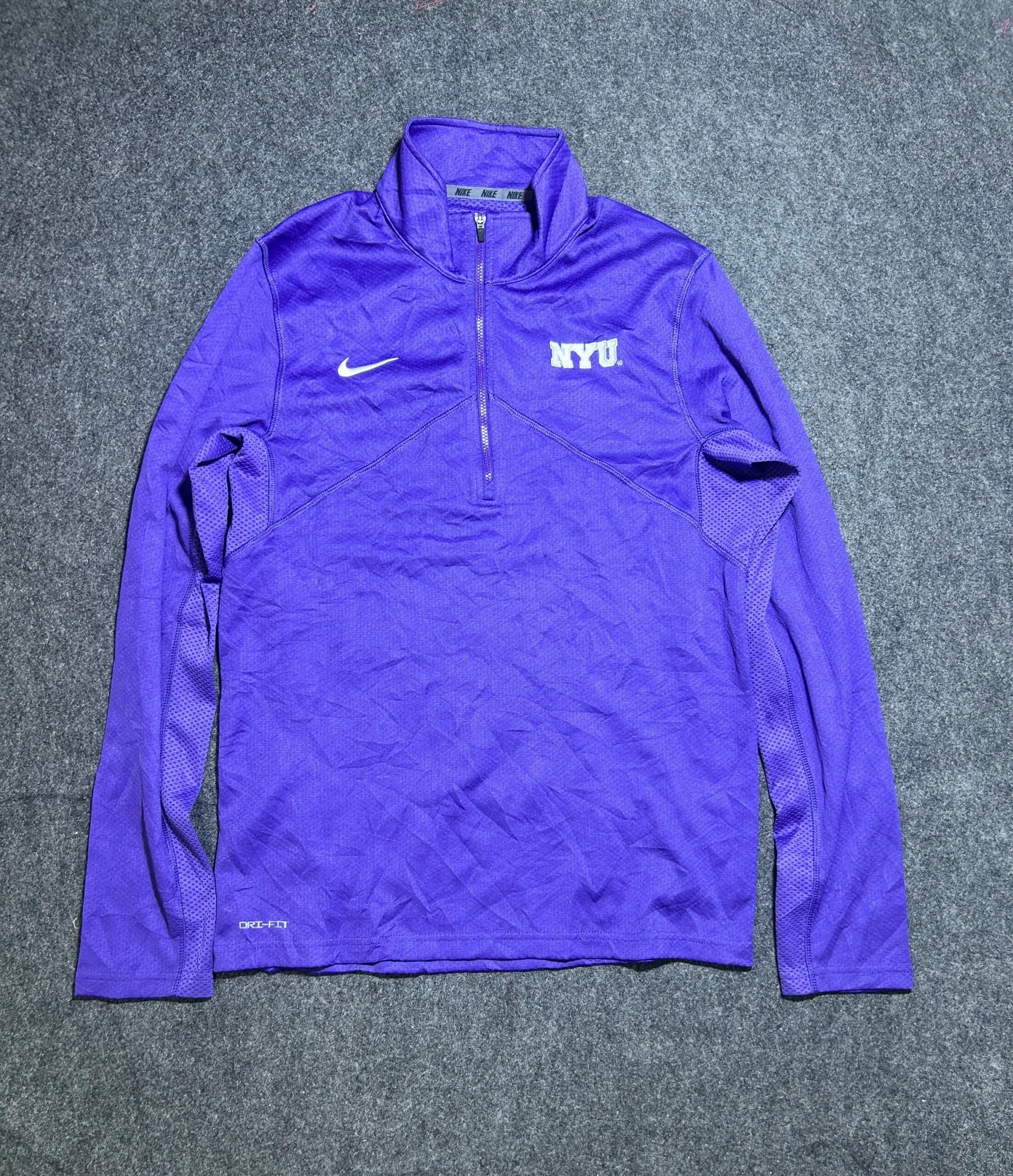 Nike Original Dri Fit half zip Up Training Tshirt Purple Unisex M