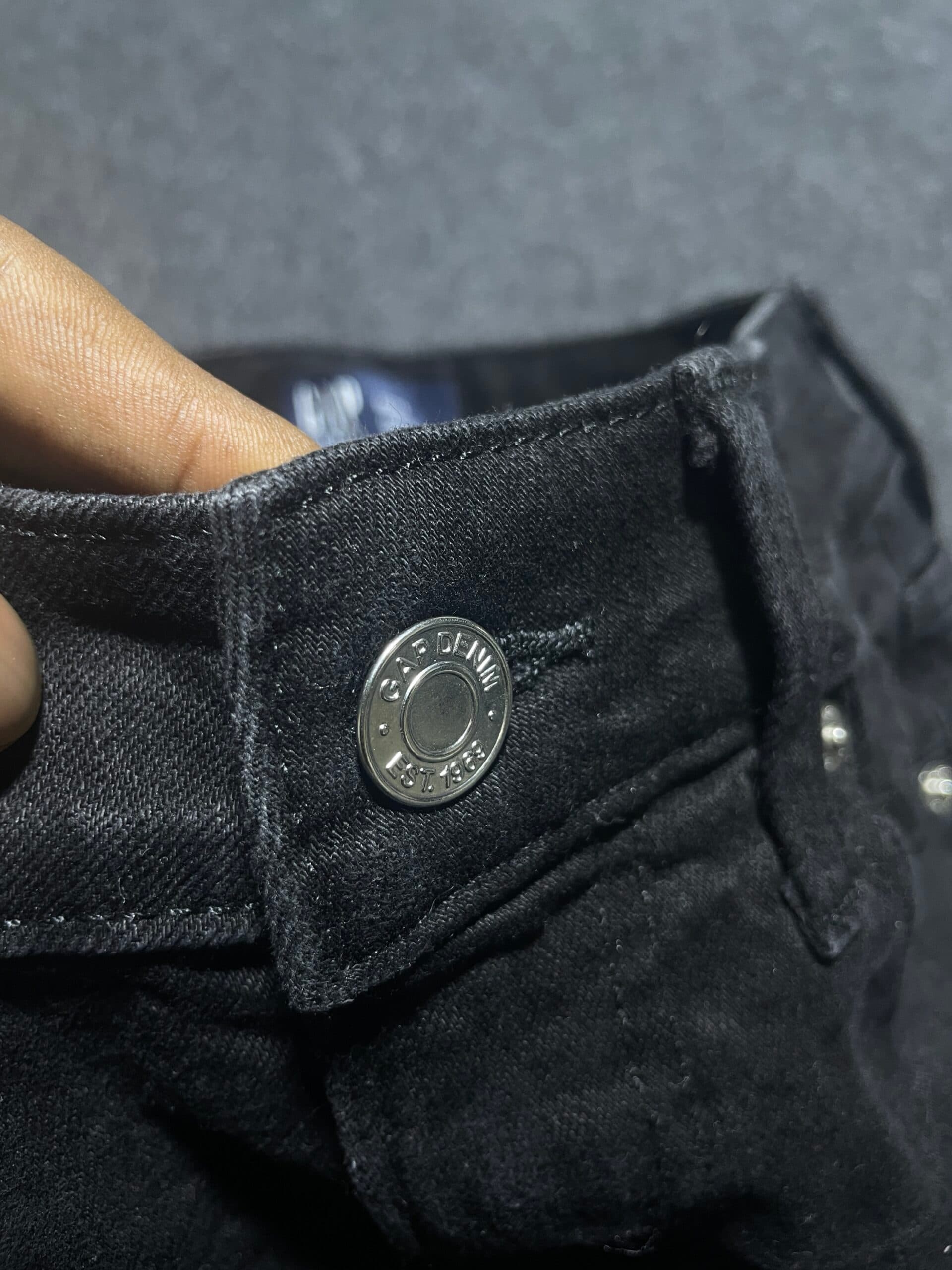 GAP thrift jeans India close-up