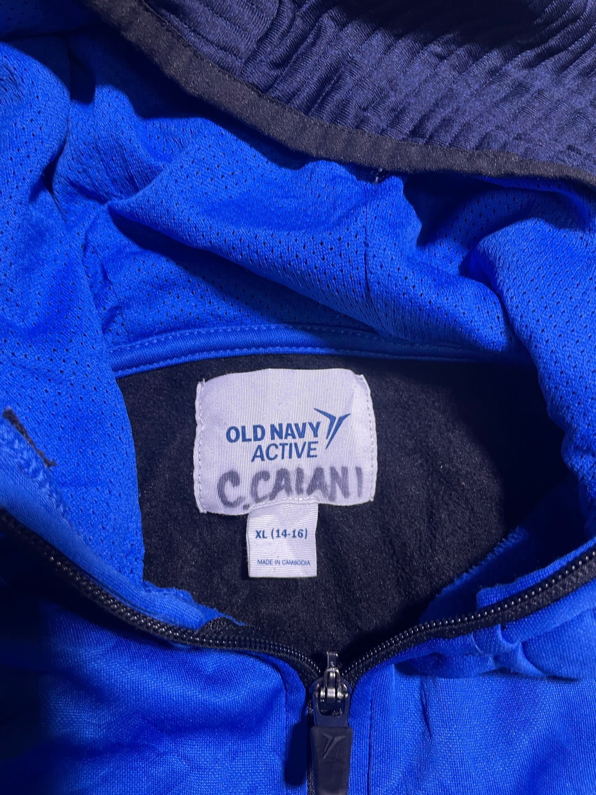 Branded thrift hoodie India close-up